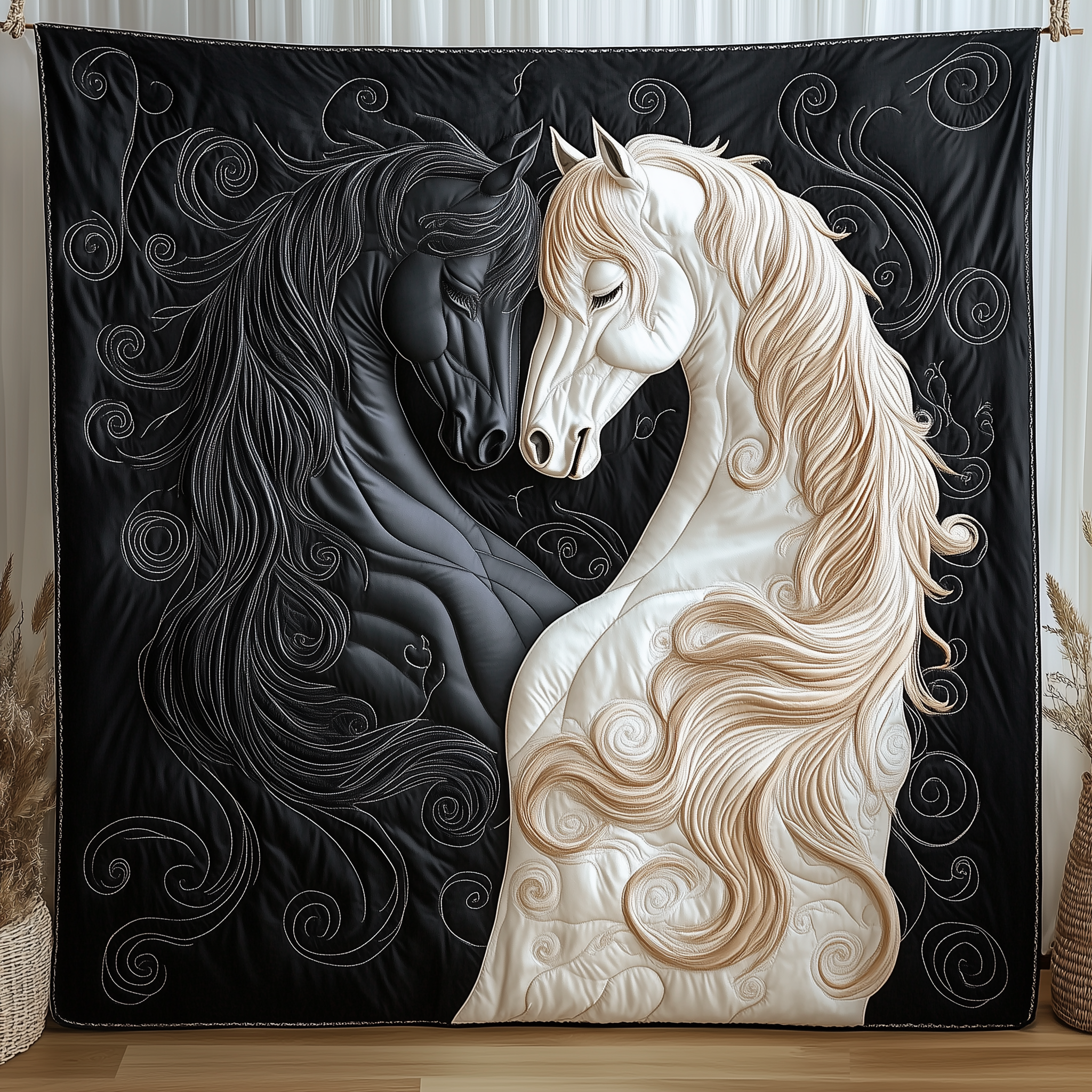 Horse Romance of Love Quilted Blanket GFTOTL1407