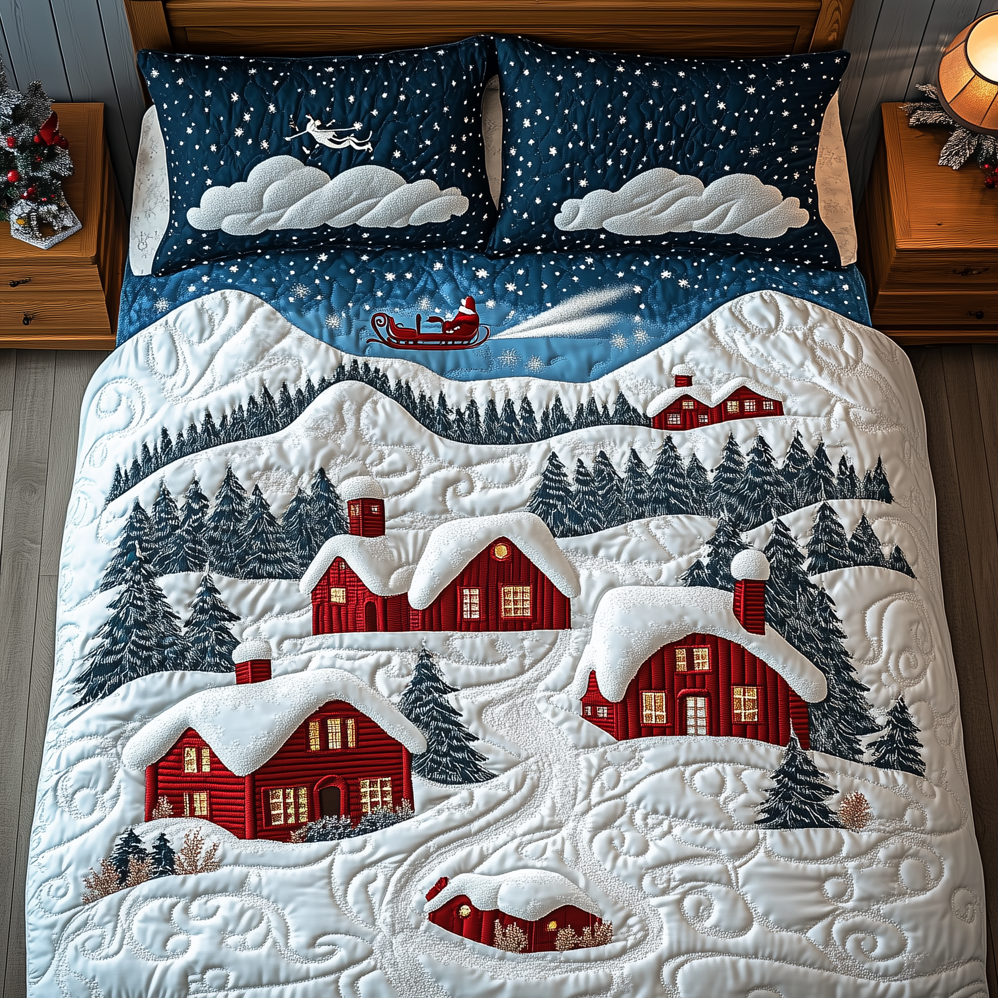 Festive Town 3-Piece Quilted Bedding Set GFTOTL1429