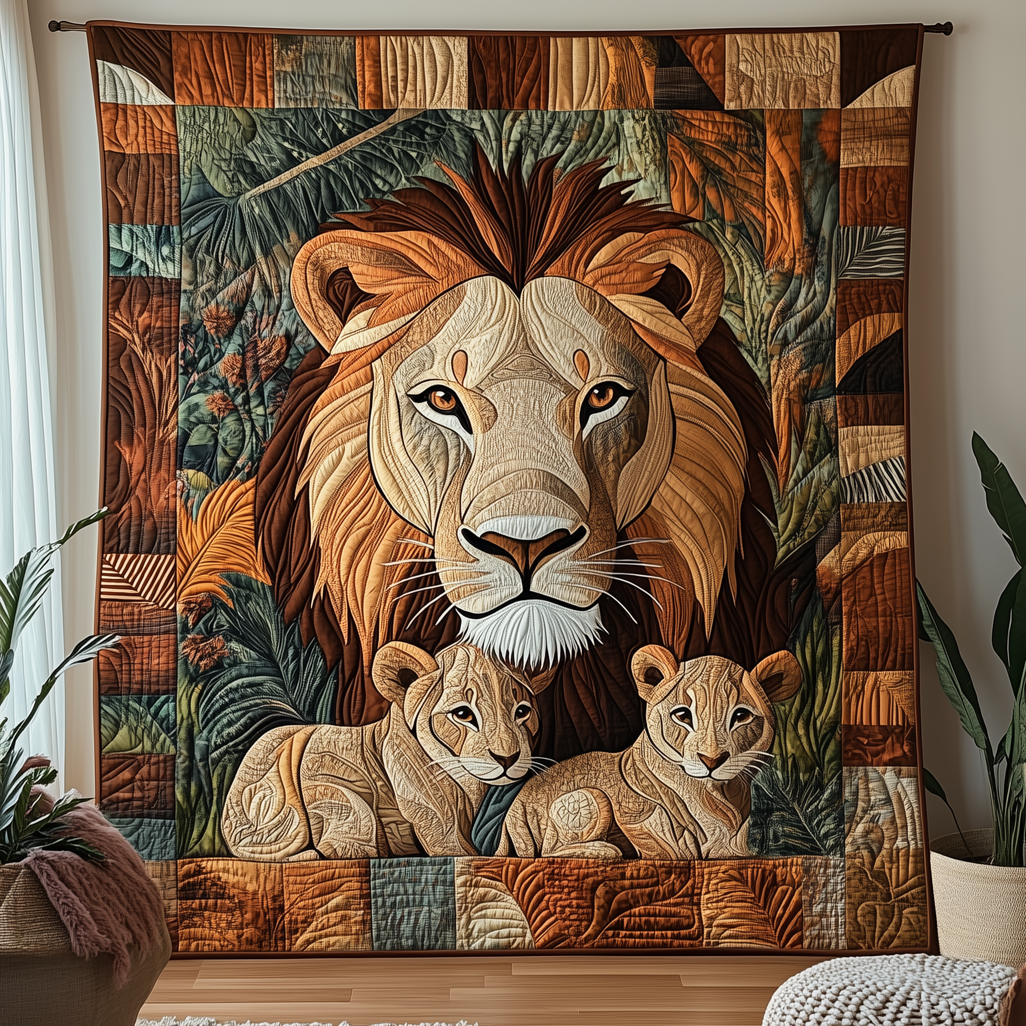 Lion and Mom Bond of Love Quilted Blanket GFTOTL1524