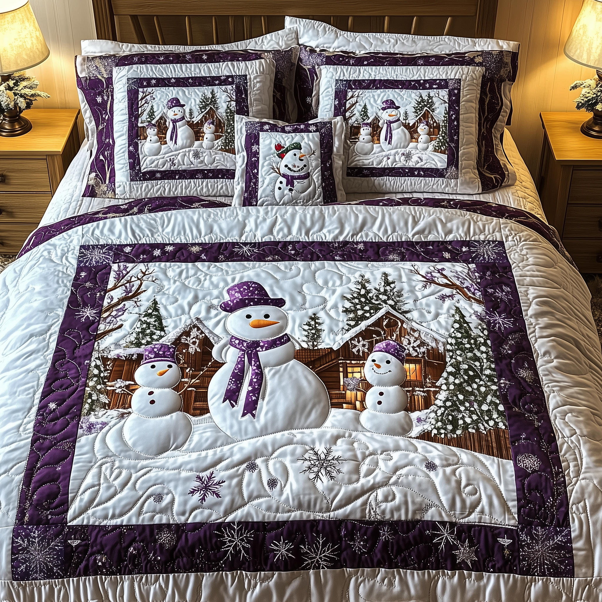 Purple Joy 3-Piece Quilted Bedding Set GFTOTL1642