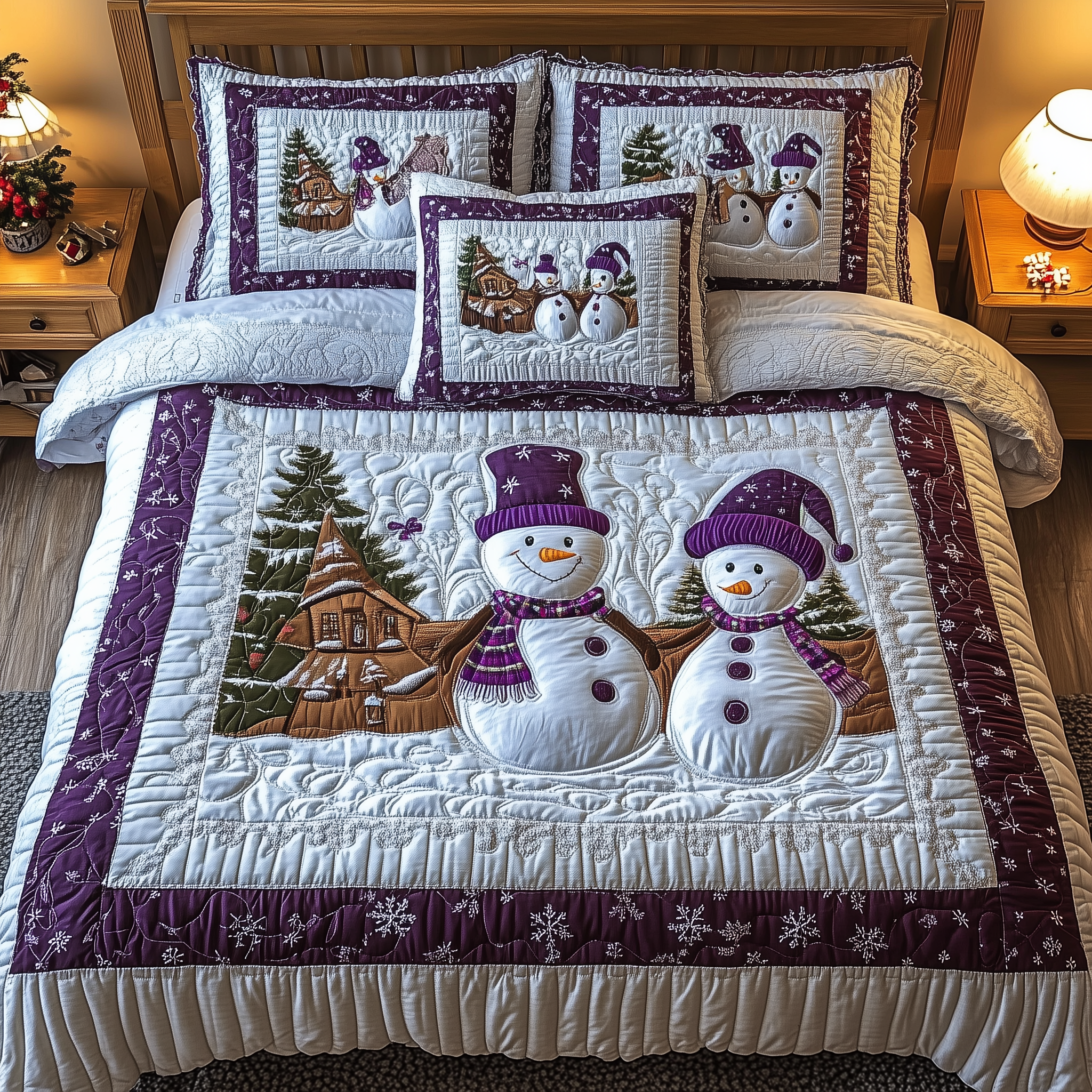 Purple Joy 3-Piece Quilted Bedding Set GFTOTL1645