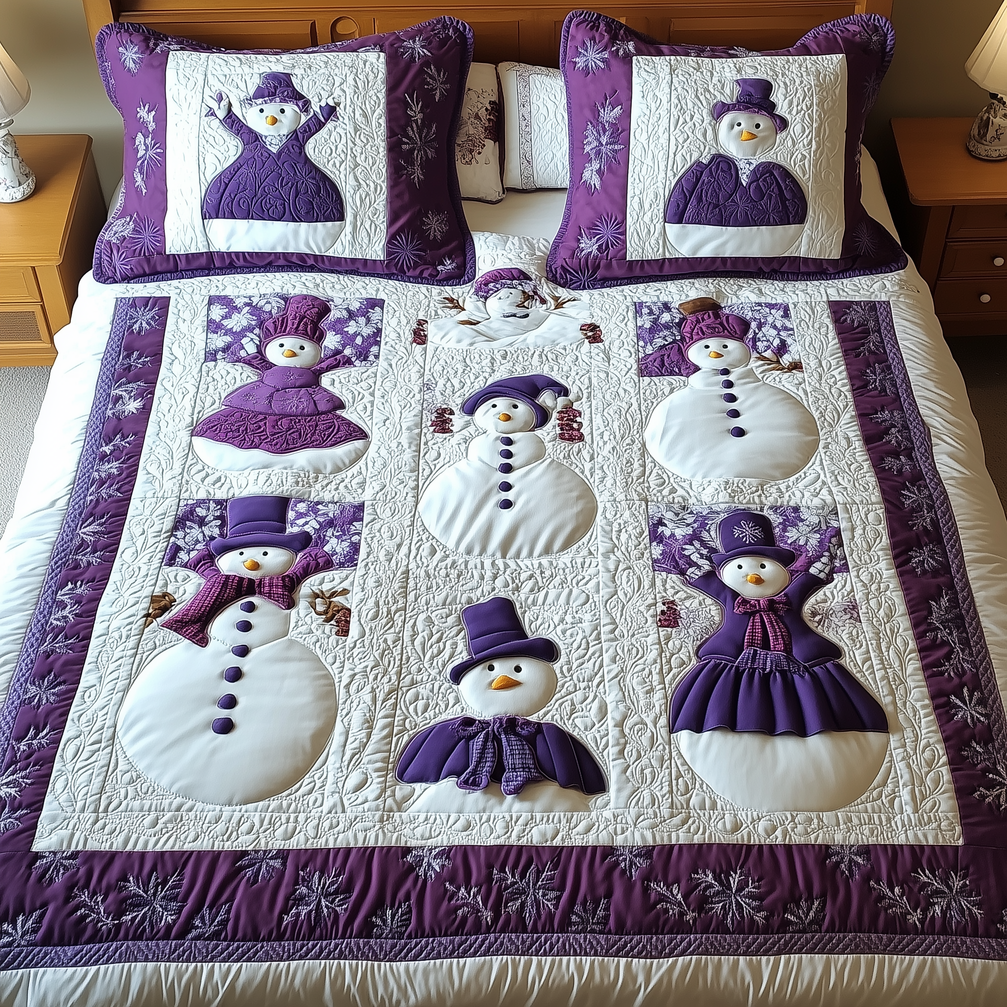 Purple Joy 3-Piece Quilted Bedding Set GFTOTL1647