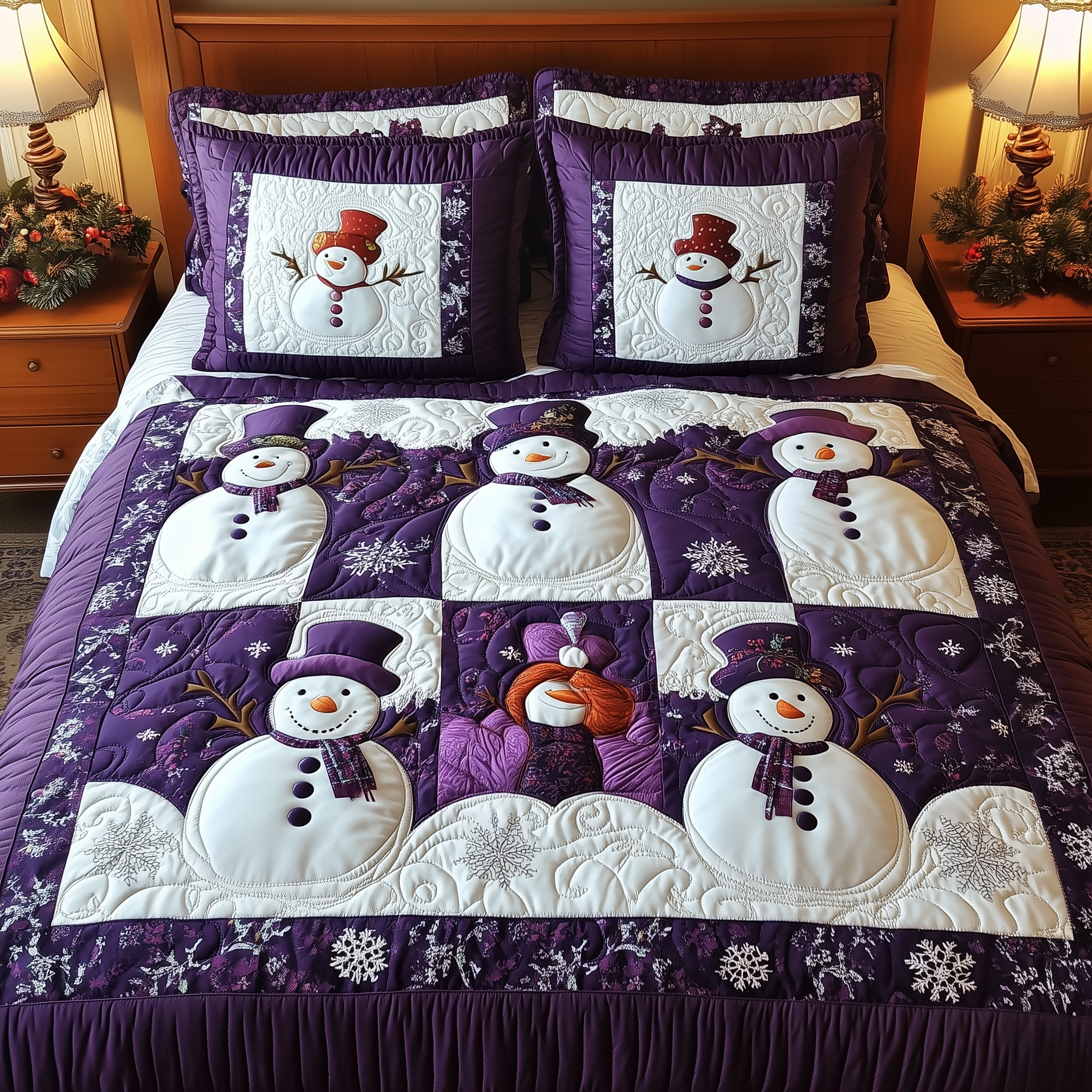 Purple Joy 3-Piece Quilted Bedding Set GFTOTL1649