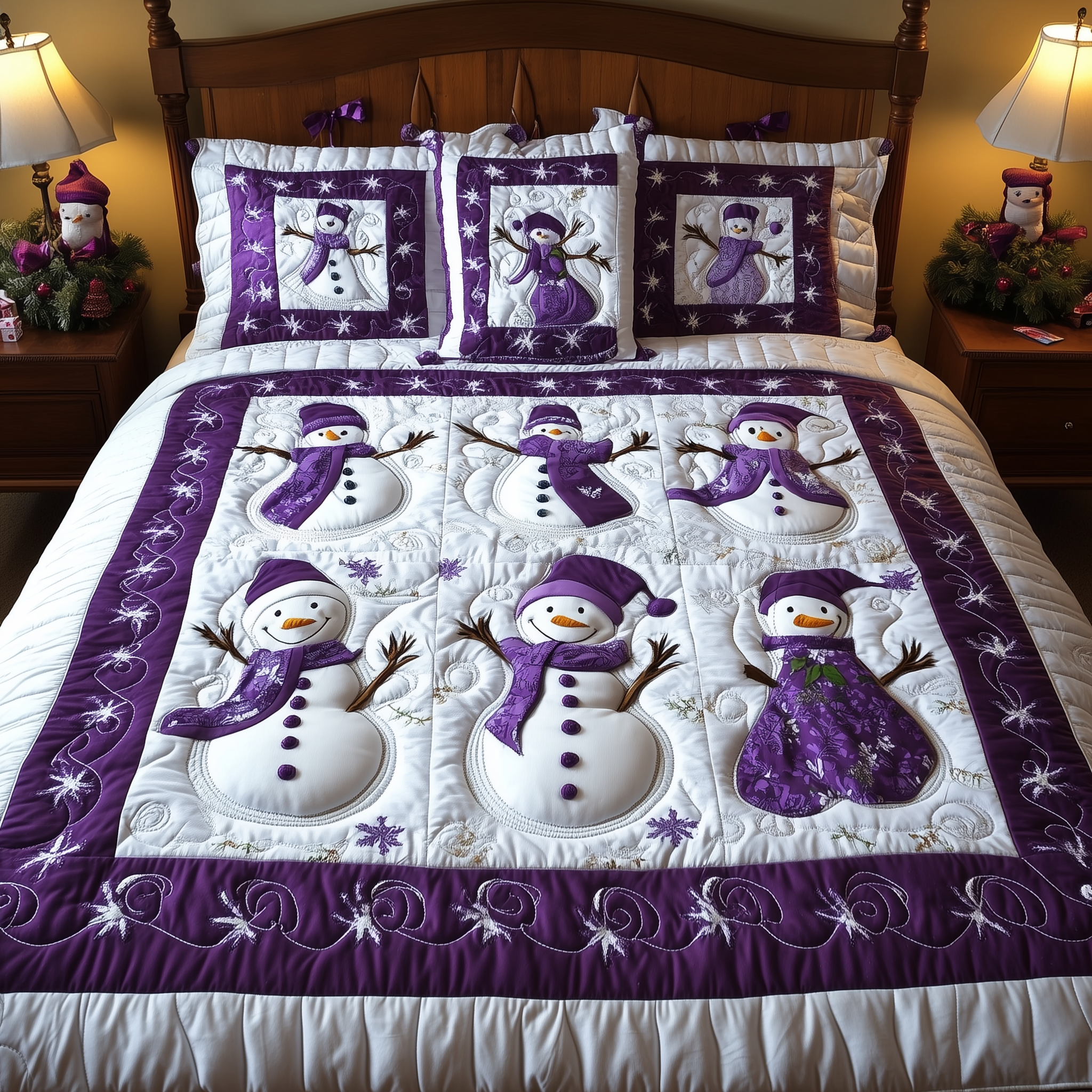 Purple Joy 3-Piece Quilted Bedding Set GFTOTL1650