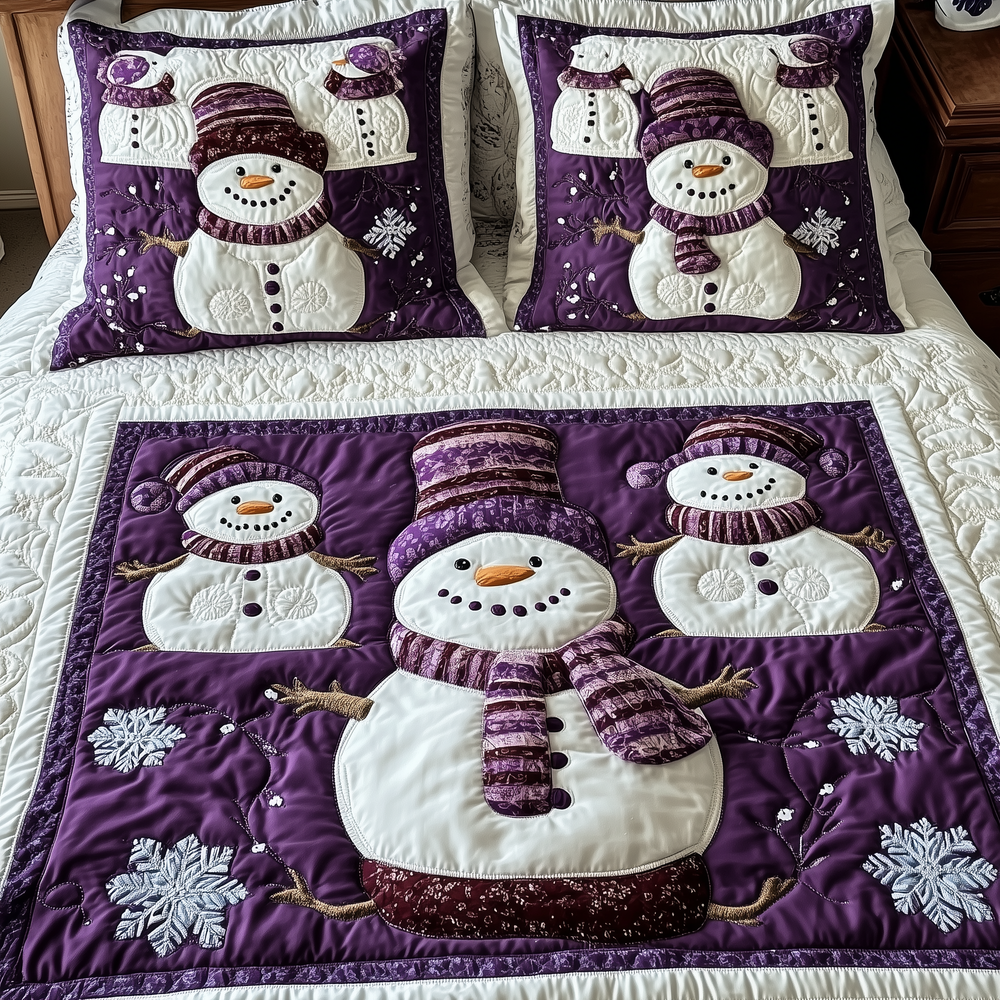 Purple Joy 3-Piece Quilted Bedding Set GFTOTL1651