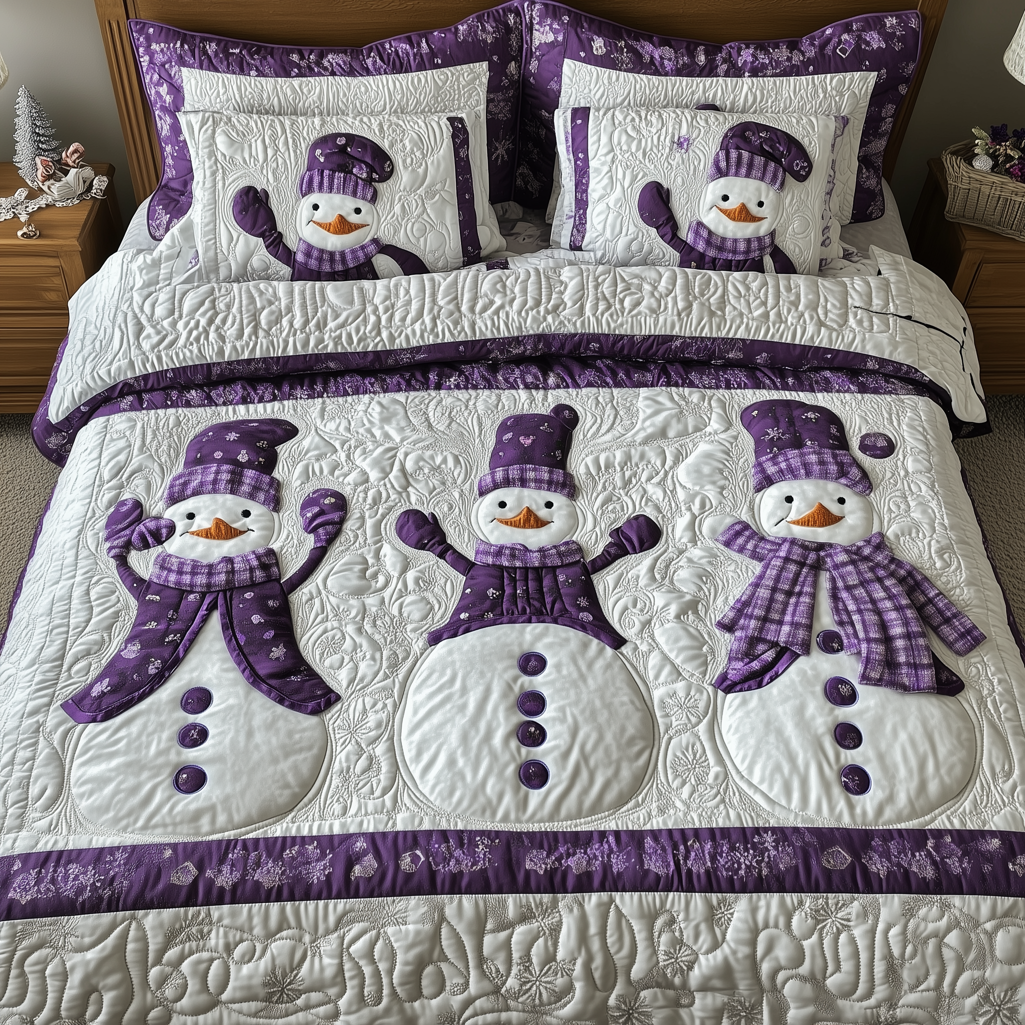 Purple Joy 3-Piece Quilted Bedding Set GFTOTL1652