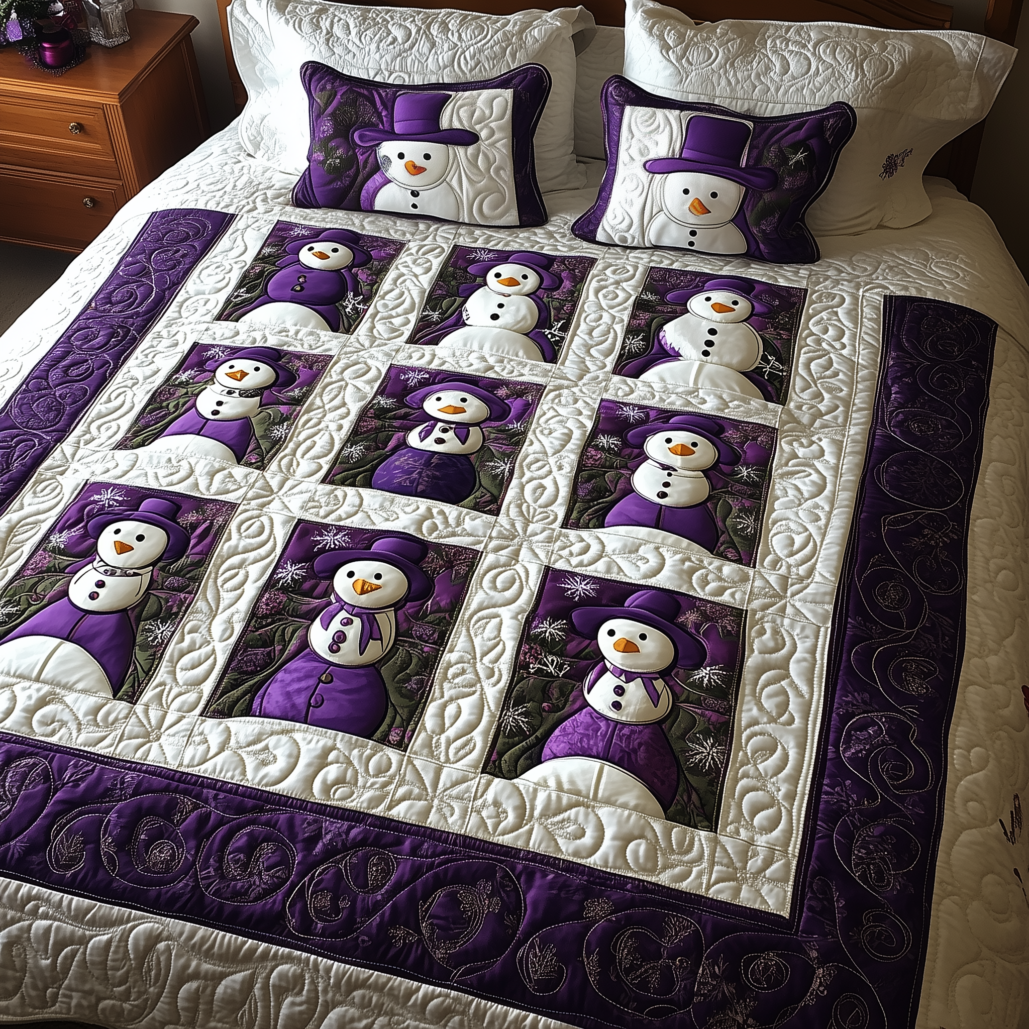 Purple Joy 3-Piece Quilted Bedding Set GFTOTL1654