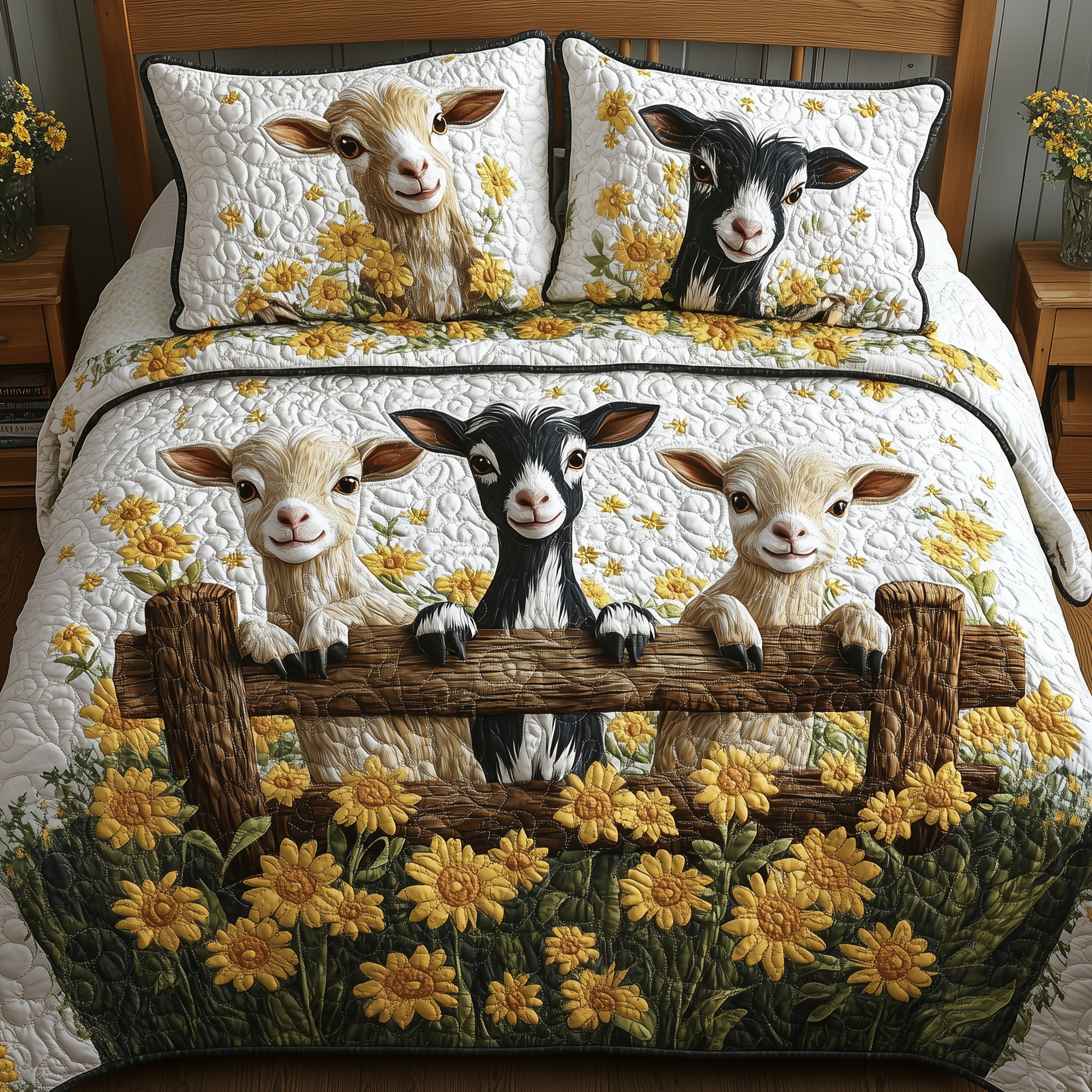 Goat Lover 3-Piece Quilted Bedding Set GFTOTL1655