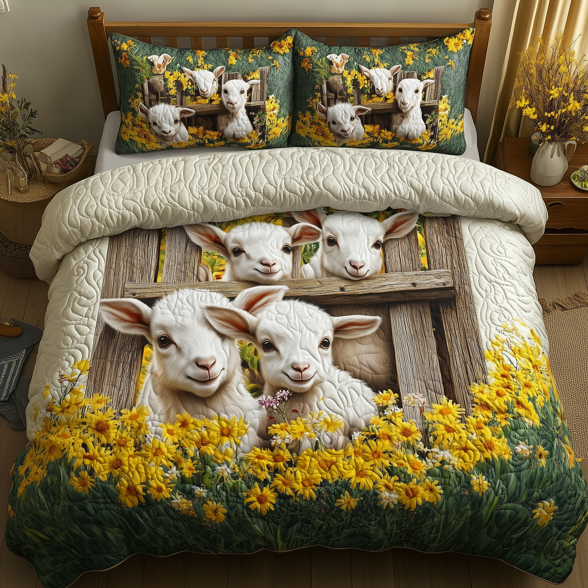 Goat Lover 3-Piece Quilted Bedding Set GFTOTL1656