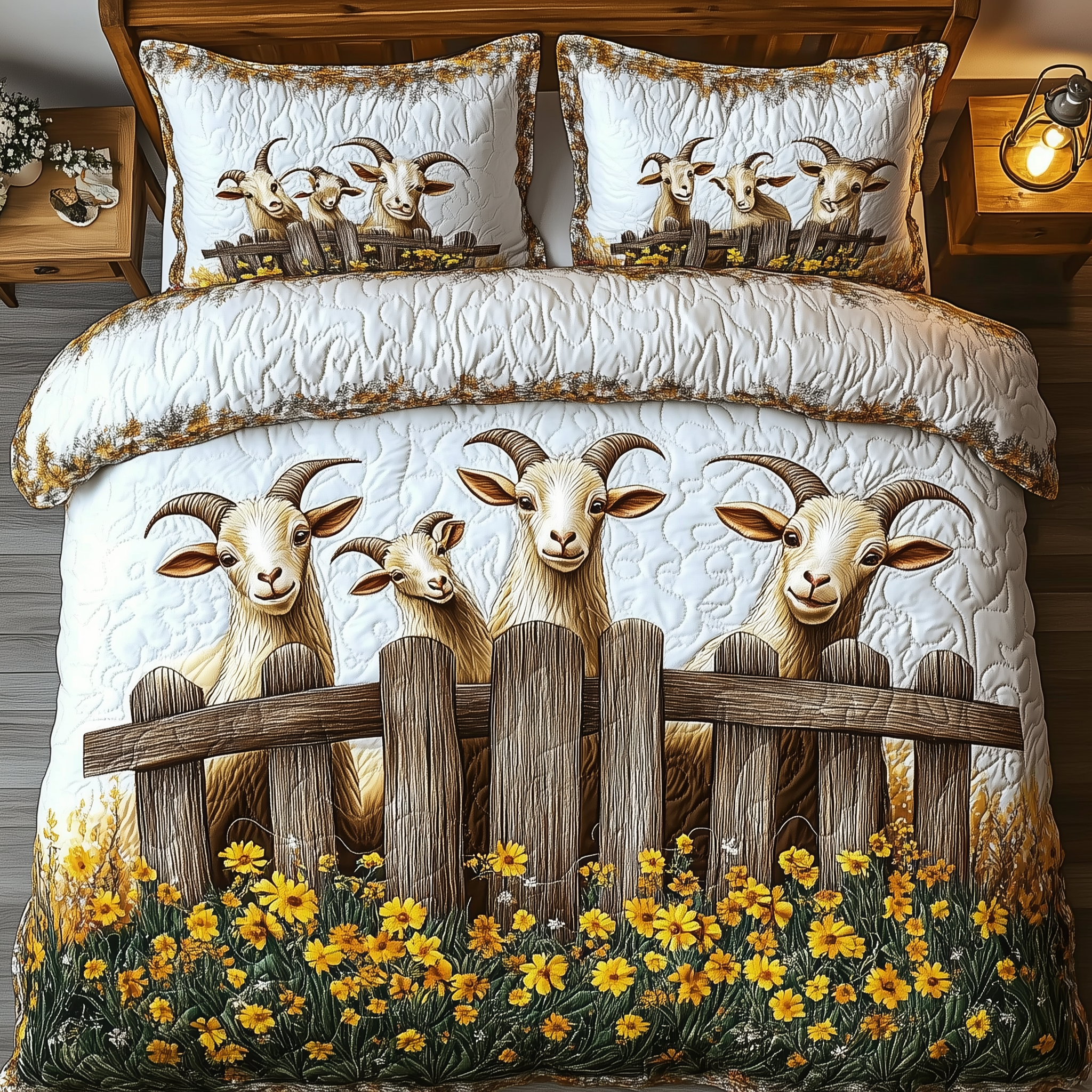 Goat Lover 3-Piece Quilted Bedding Set GFTOTL1657