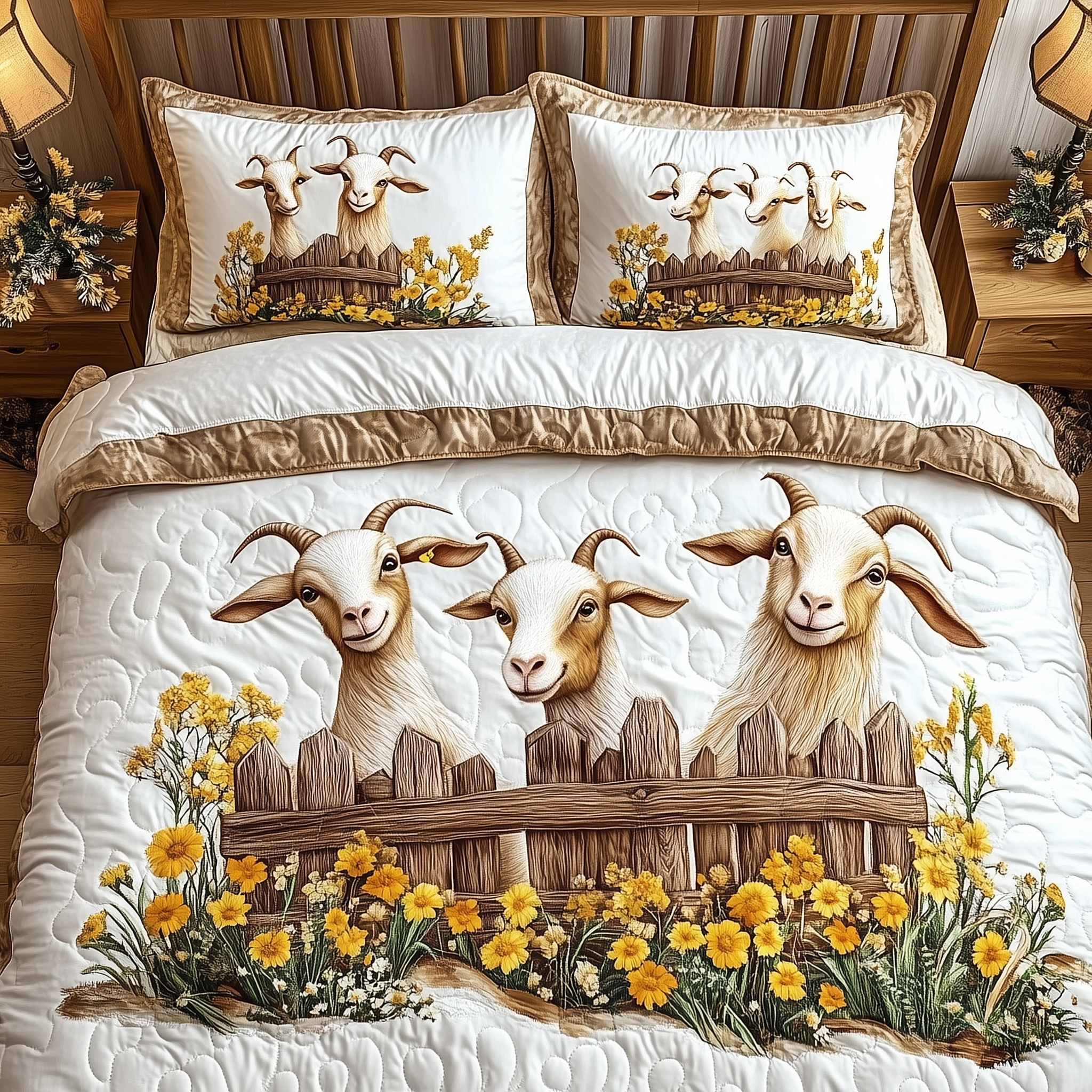 Goat Lover 3-Piece Quilted Bedding Set GFTOTL1658