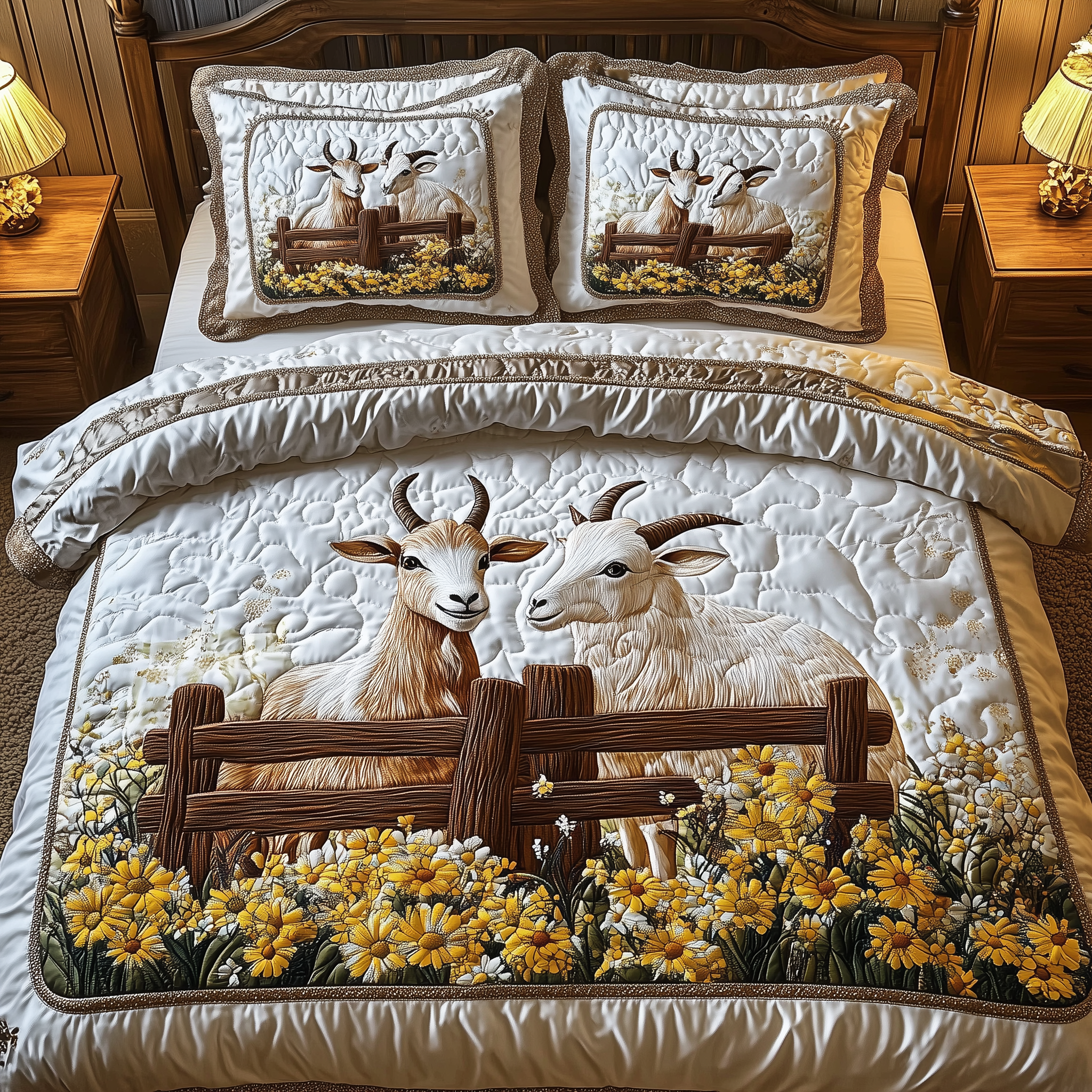 Goat Lover 3-Piece Quilted Bedding Set GFTOTL1659
