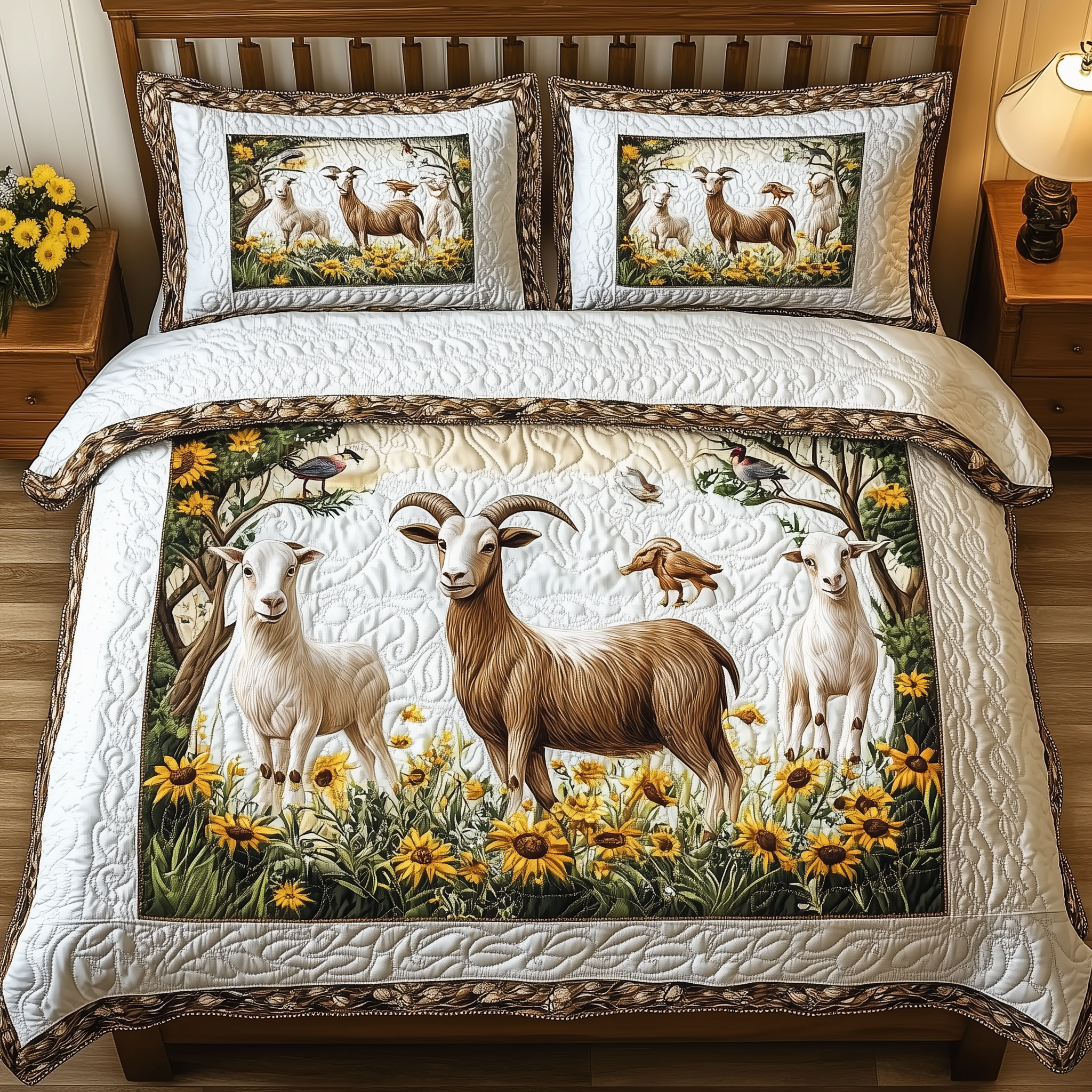Goat Lover 3-Piece Quilted Bedding Set GFTOTL1662