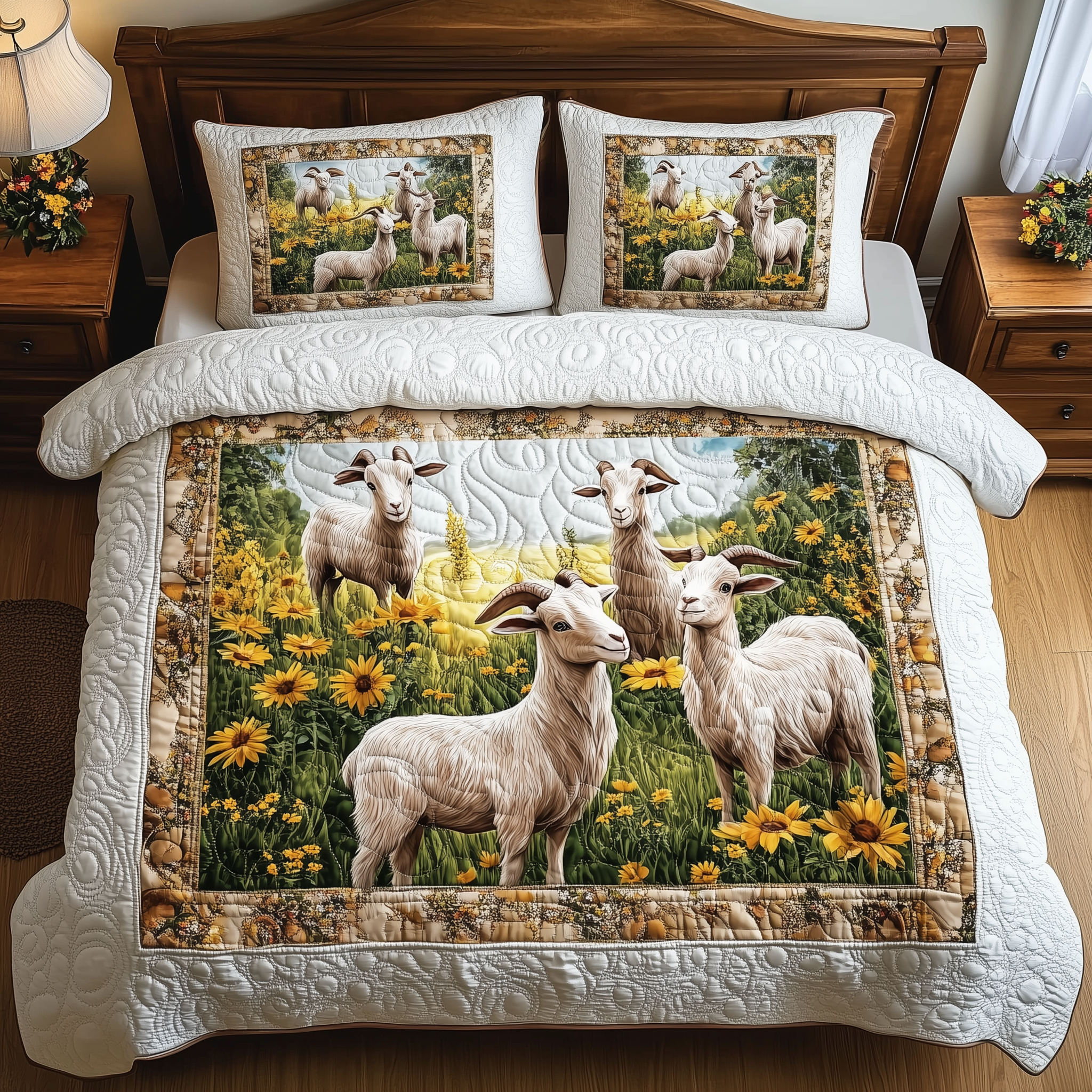 Goat Lover 3-Piece Quilted Bedding Set GFTOTL1664