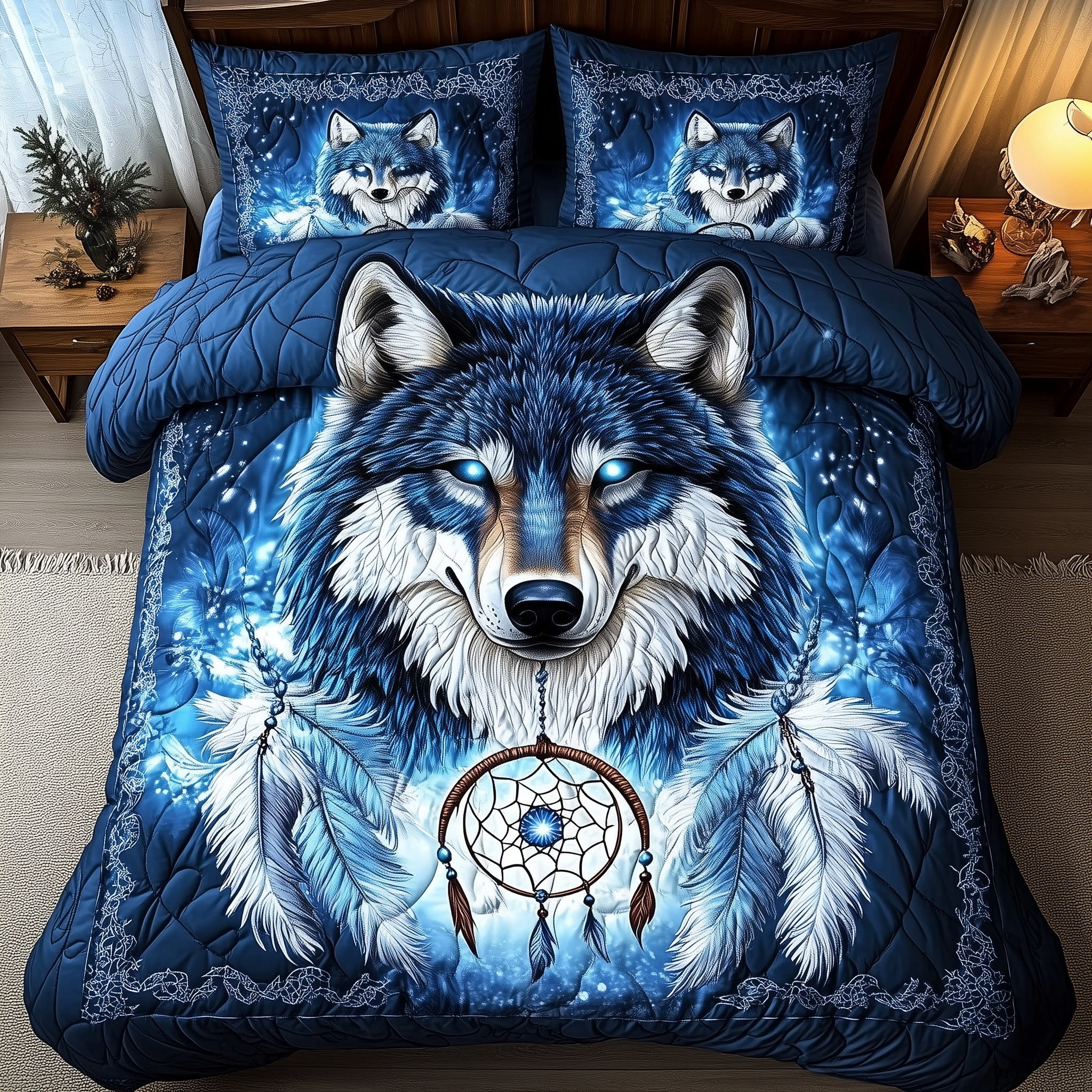 Majestic Wolf 3-Piece Quilted Bedding Set GFTOTL1668