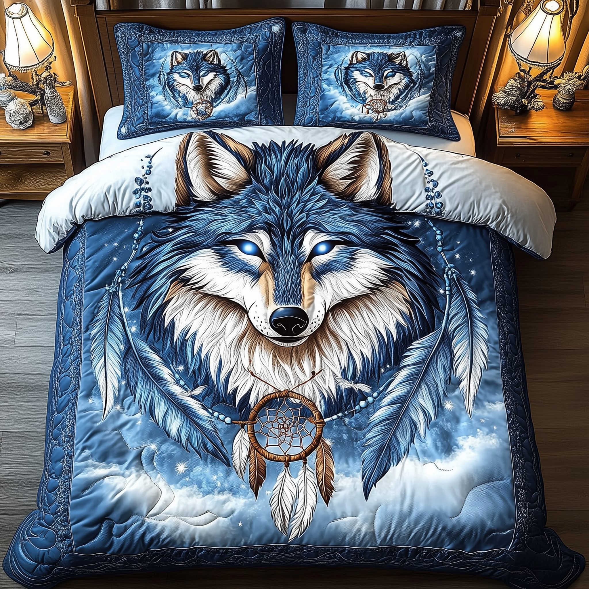 Majestic Wolf 3-Piece Quilted Bedding Set GFTOTL1669