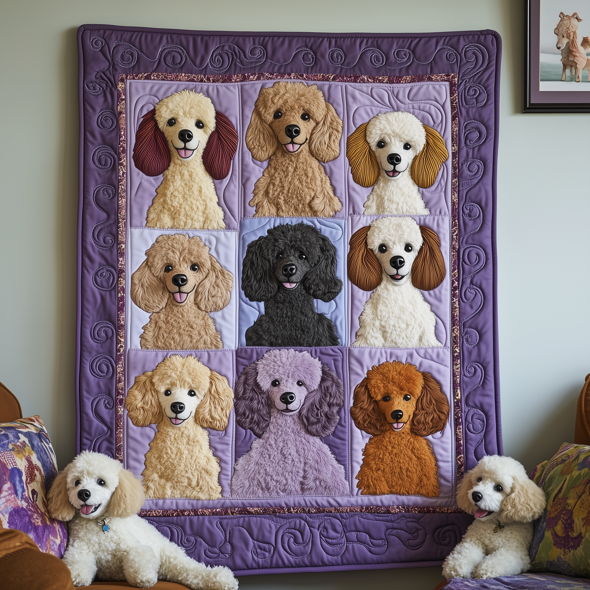Purple Poodle Quilted Blanket GFTOTL1825
