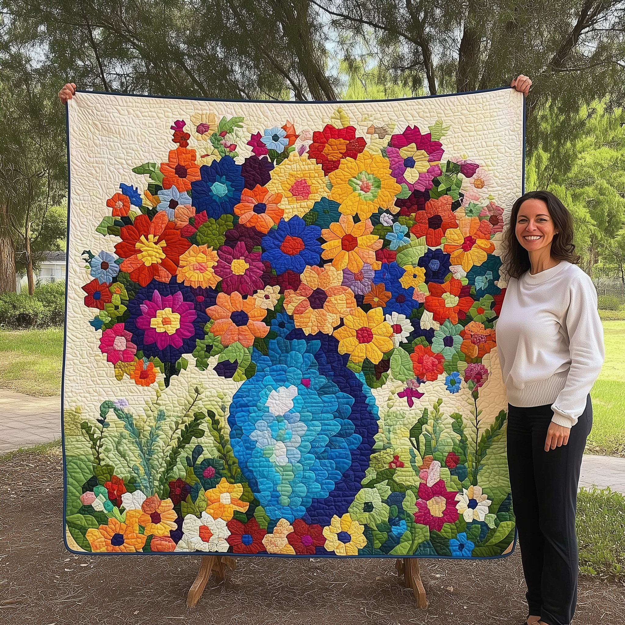 Flower Garden Quilted Blanket GFTOTL1864