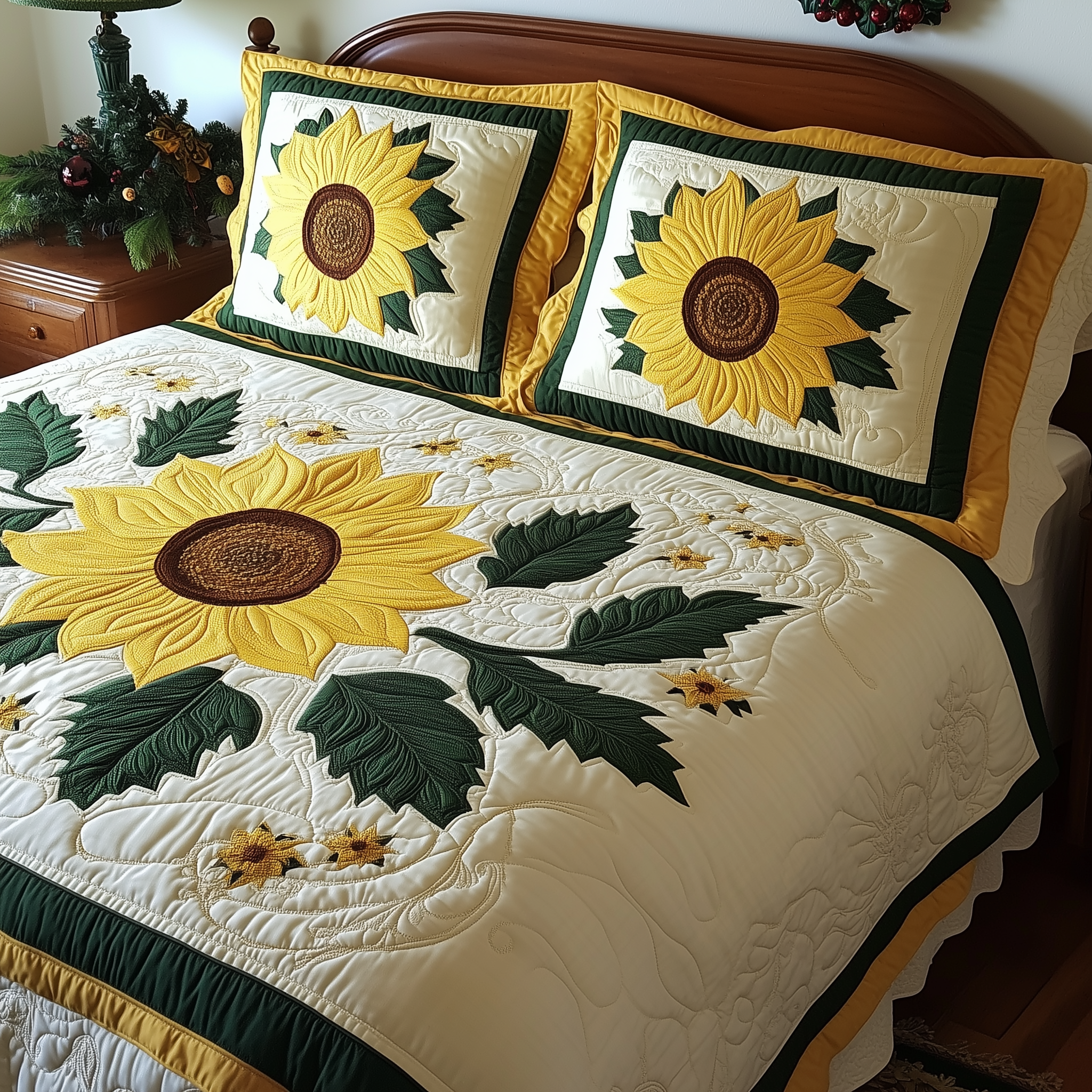 Sunflower 3-Piece Quilted Bedding Set GFTOTL1884