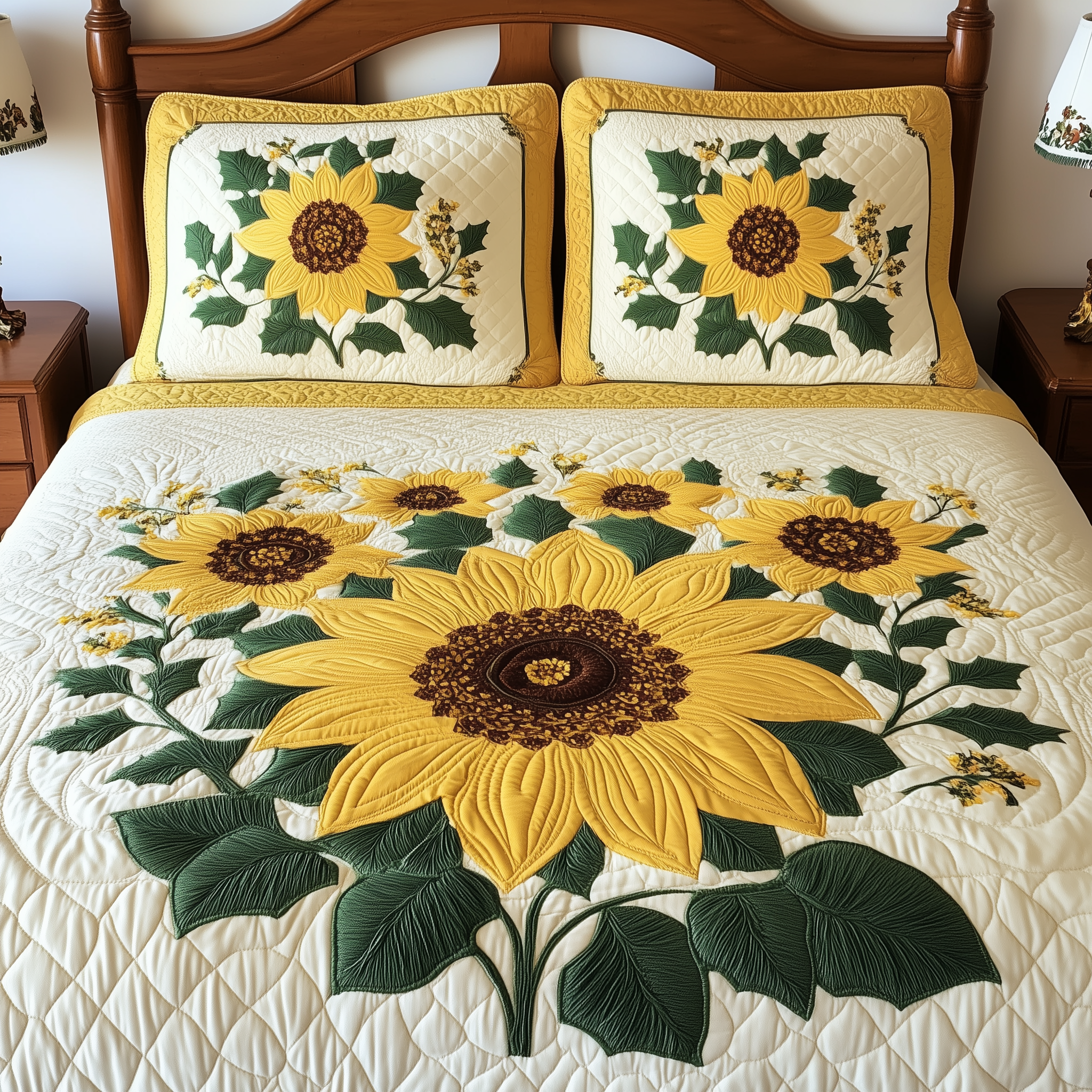 Sunflower 3-Piece Quilted Bedding Set GFTOTL1888
