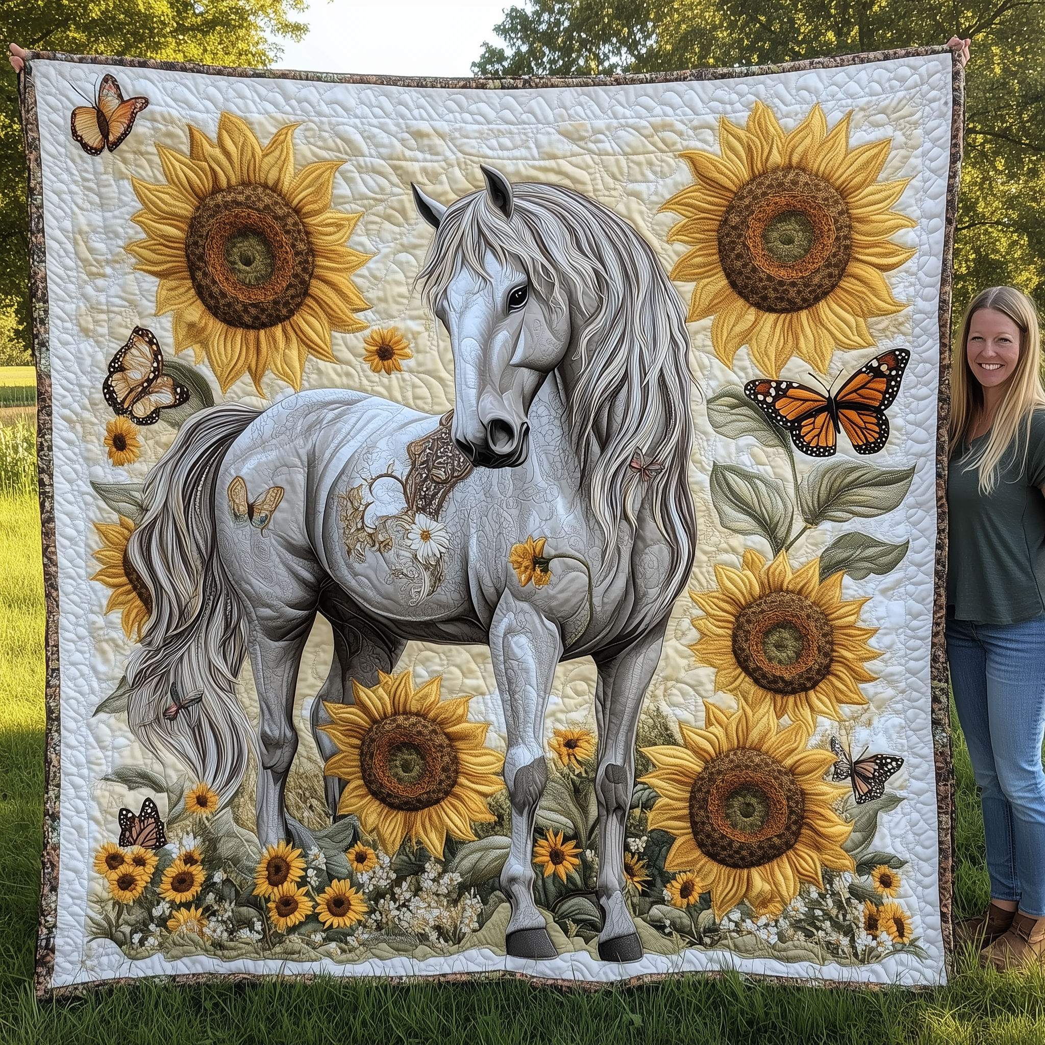 The Strong and Brave Horse Quilted Blanket GFTOTL1896