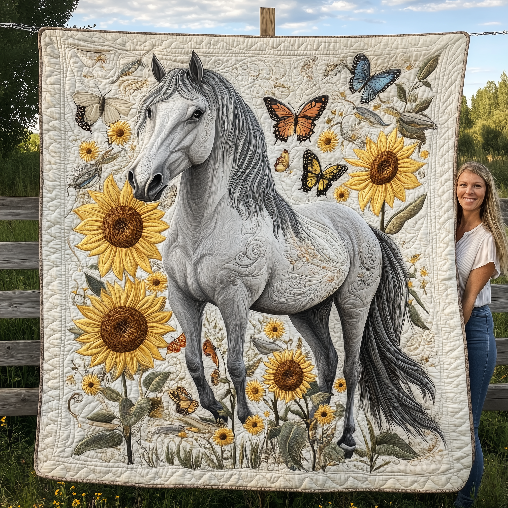 The Strong and Brave Horse Quilted Blanket GFTOTL1897