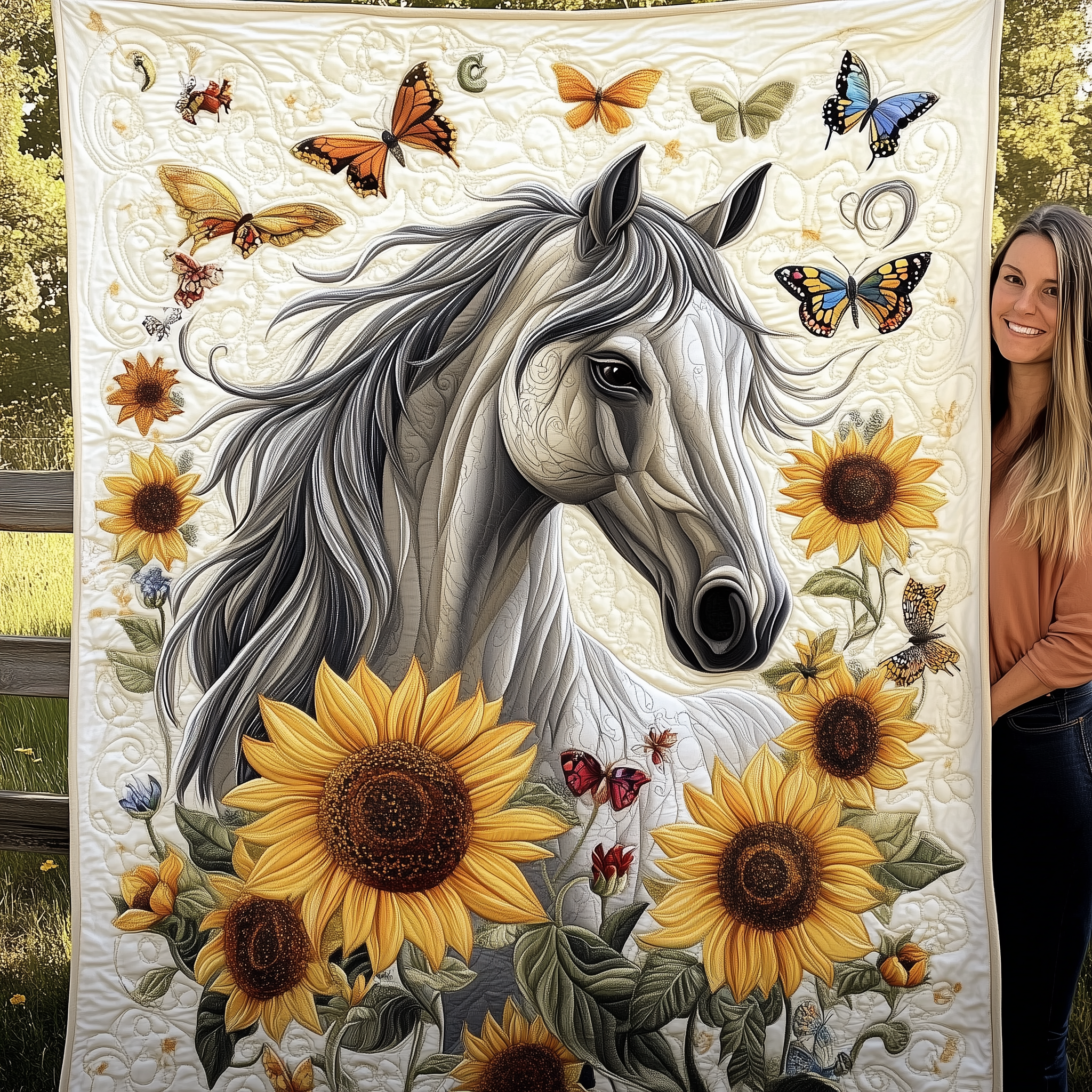 The Strong and Brave Horse Quilted Blanket GFTOTL1898