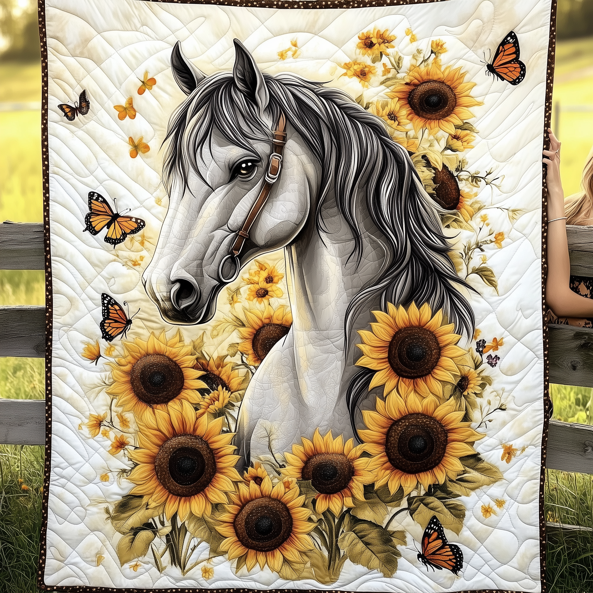 The Strong and Brave Horse Quilted Blanket GFTOTL1899