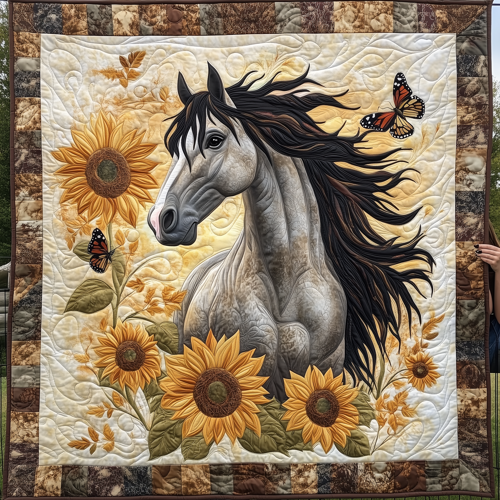 The Strong and Brave Horse Quilted Blanket GFTOTL1902