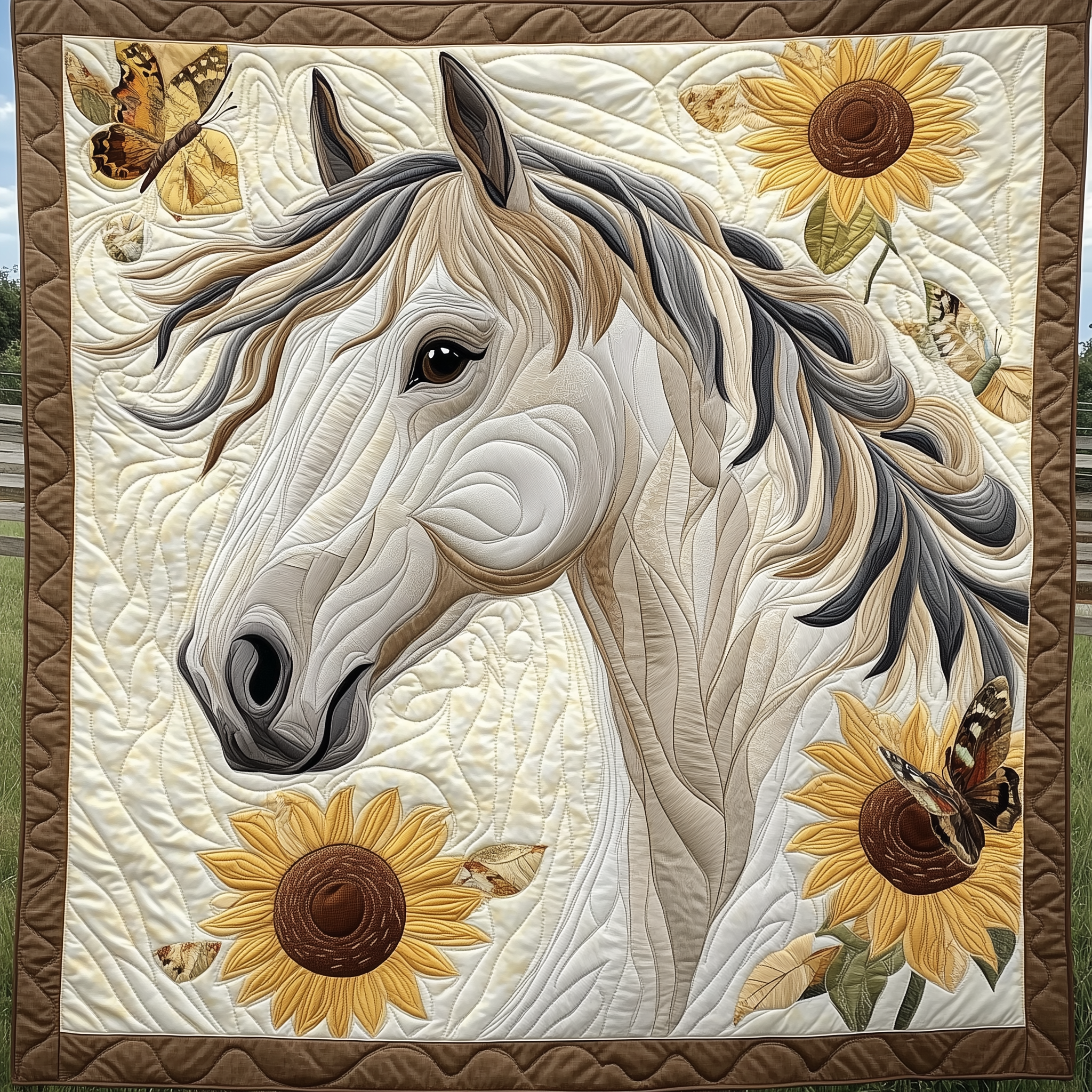 The Strong and Brave Horse Quilted Blanket GFTOTL1905