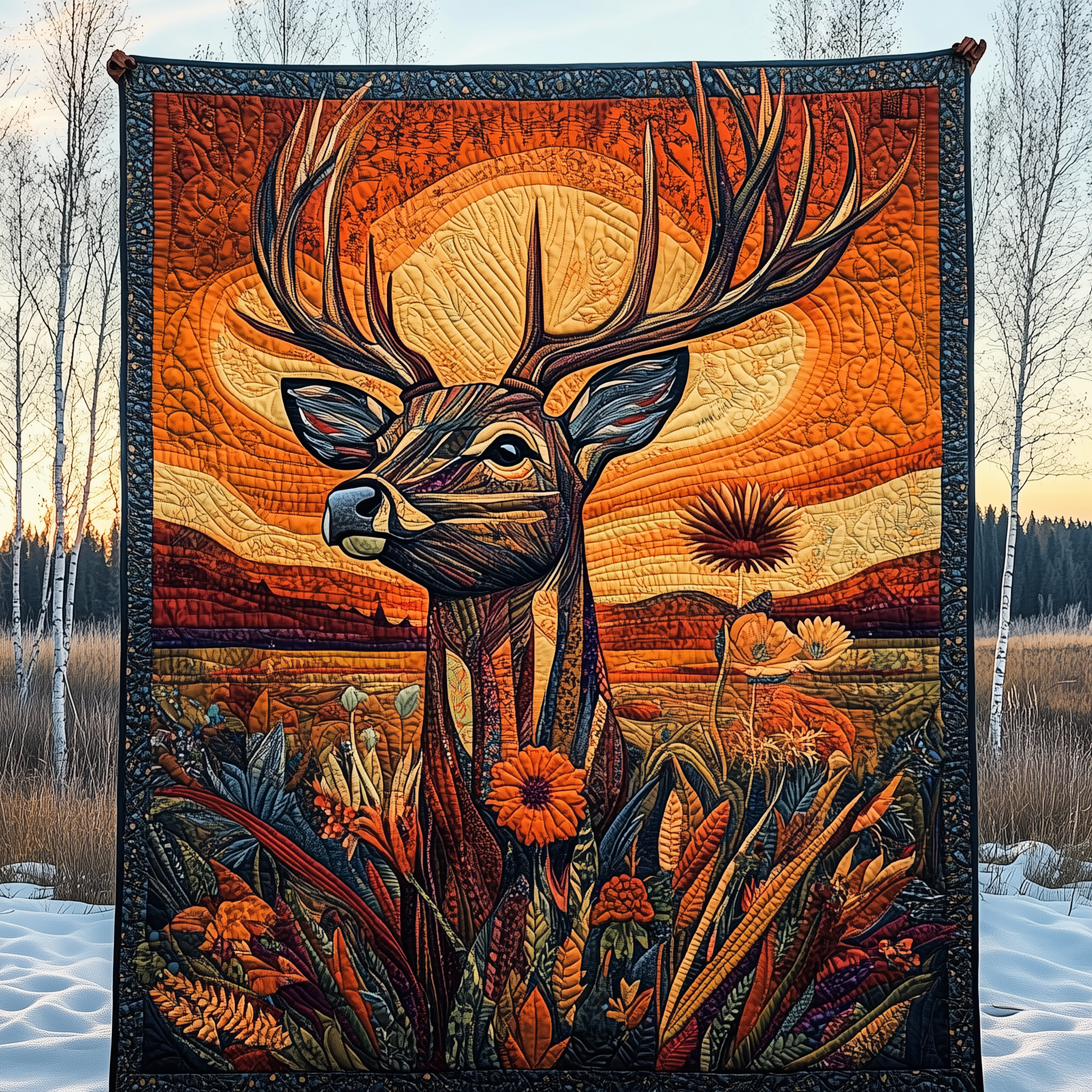 Vibrant Deer Quilted Blanket GFTOTL1950