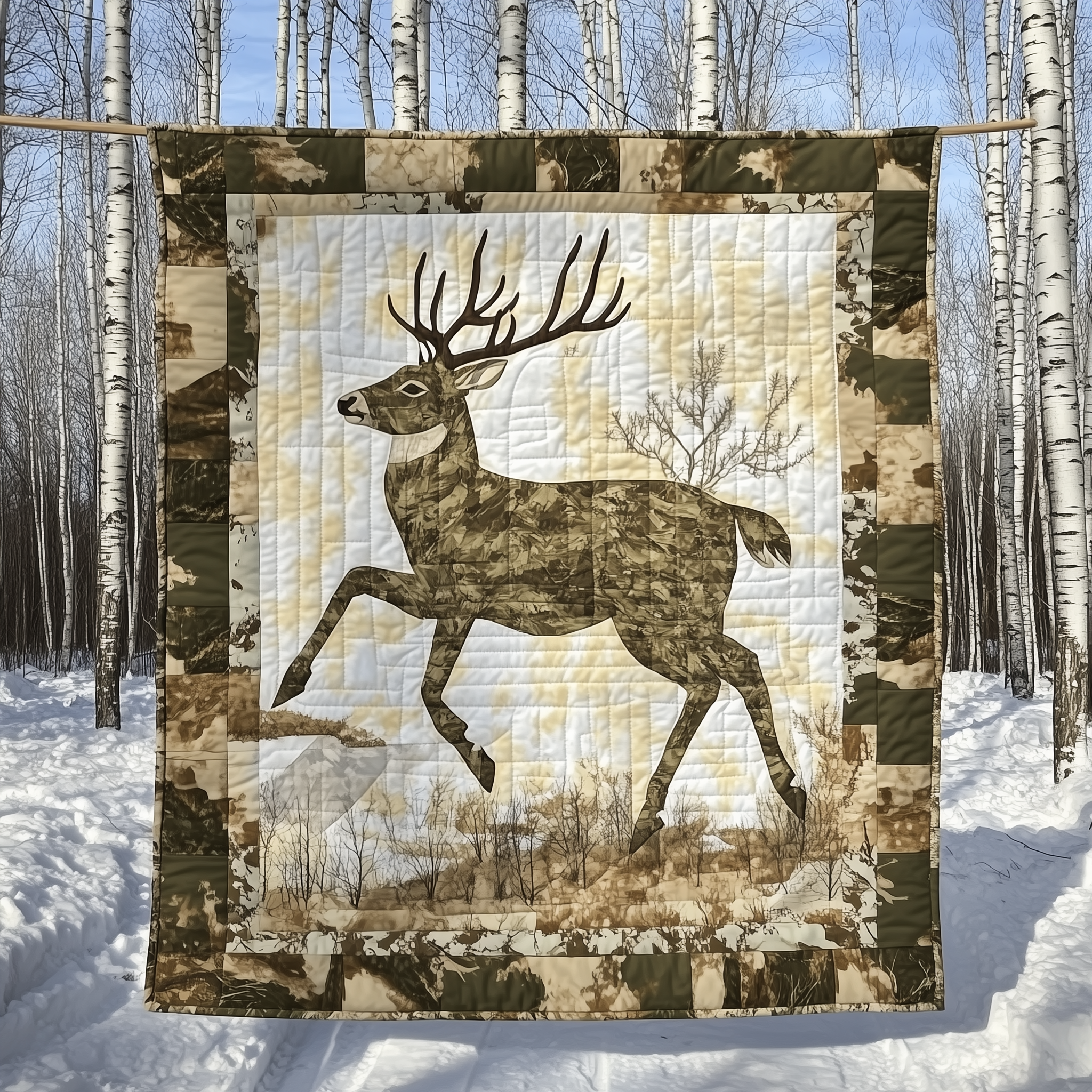 White Tail Deer Quilted Blanket GFTOTL1960