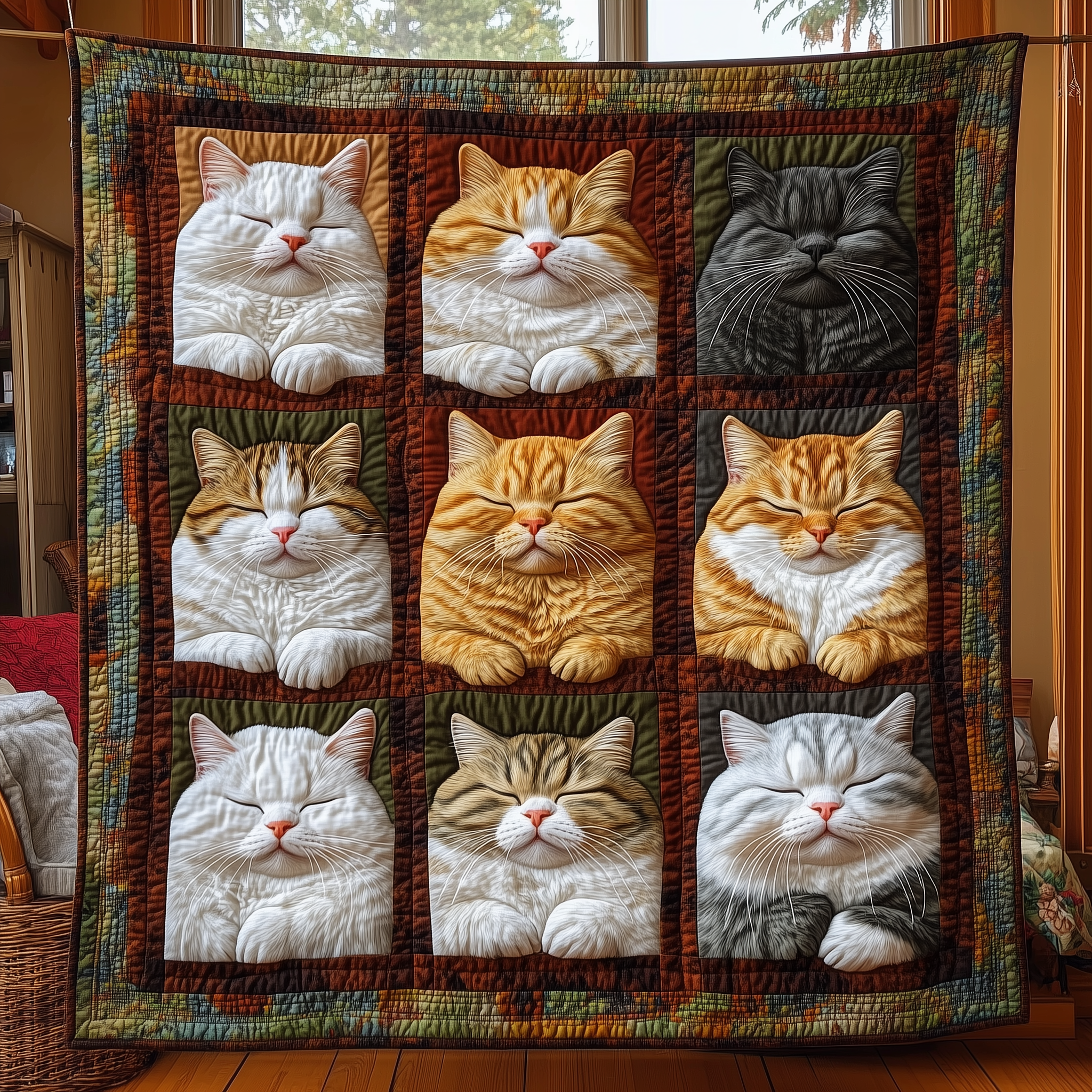 Sleeping Cat Quilted Blanket GFTOTL1978