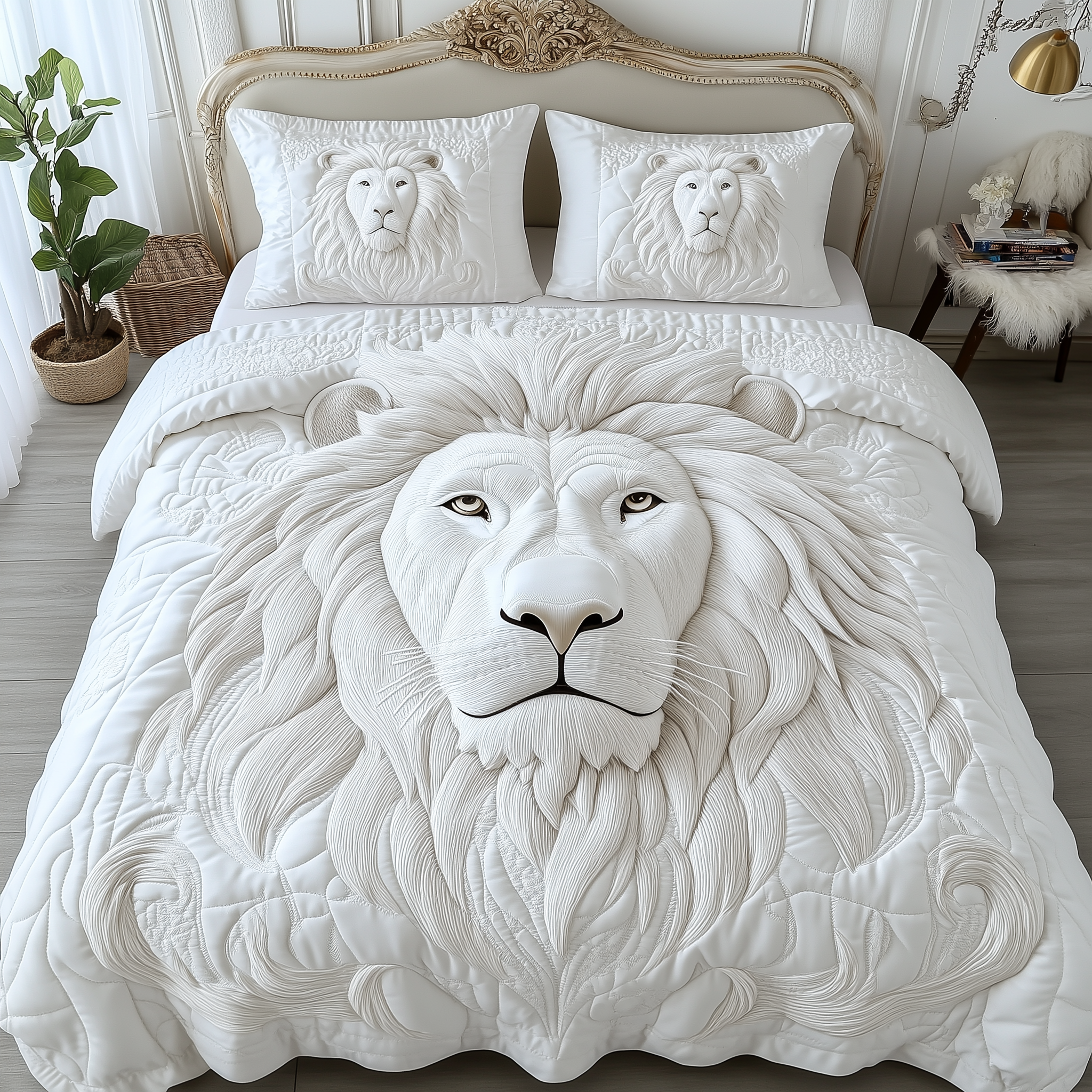 Majestic Lion King 3-Piece Quilted Bedding Set GFTOTL1987