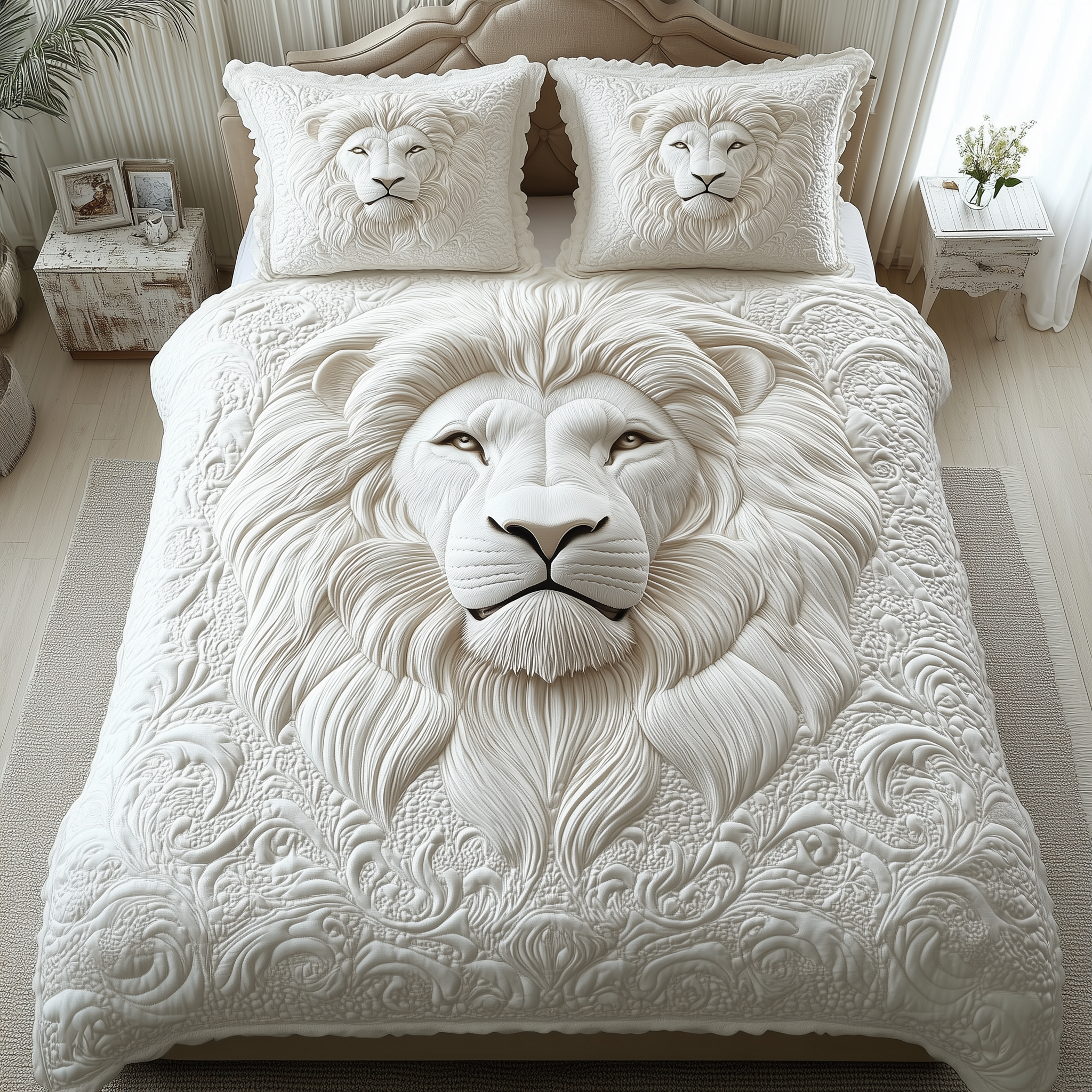 Majestic Lion King 3-Piece Quilted Bedding Set GFTOTL1988