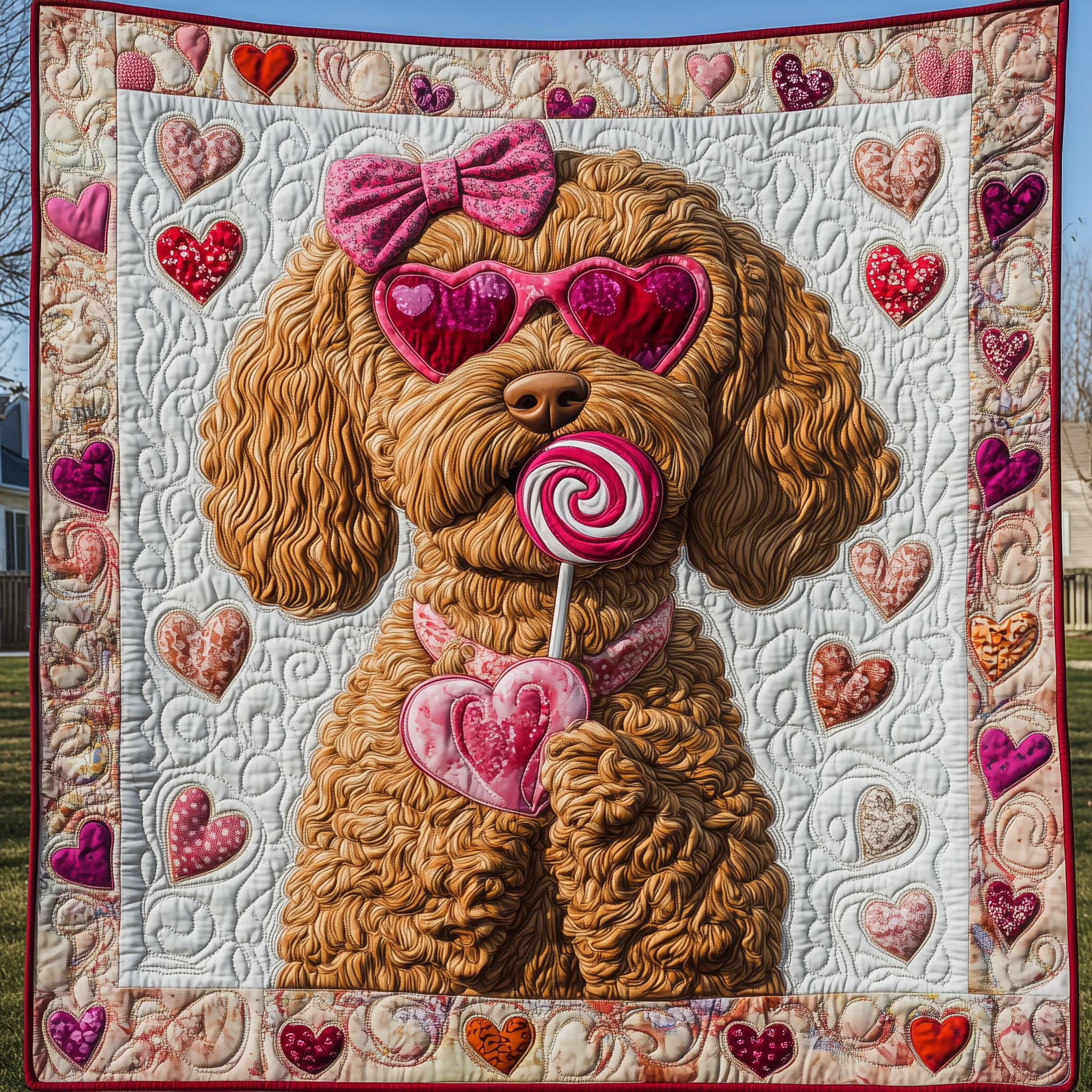 Goldendoodle Coquette Quilted Blanket GFTOTL2001