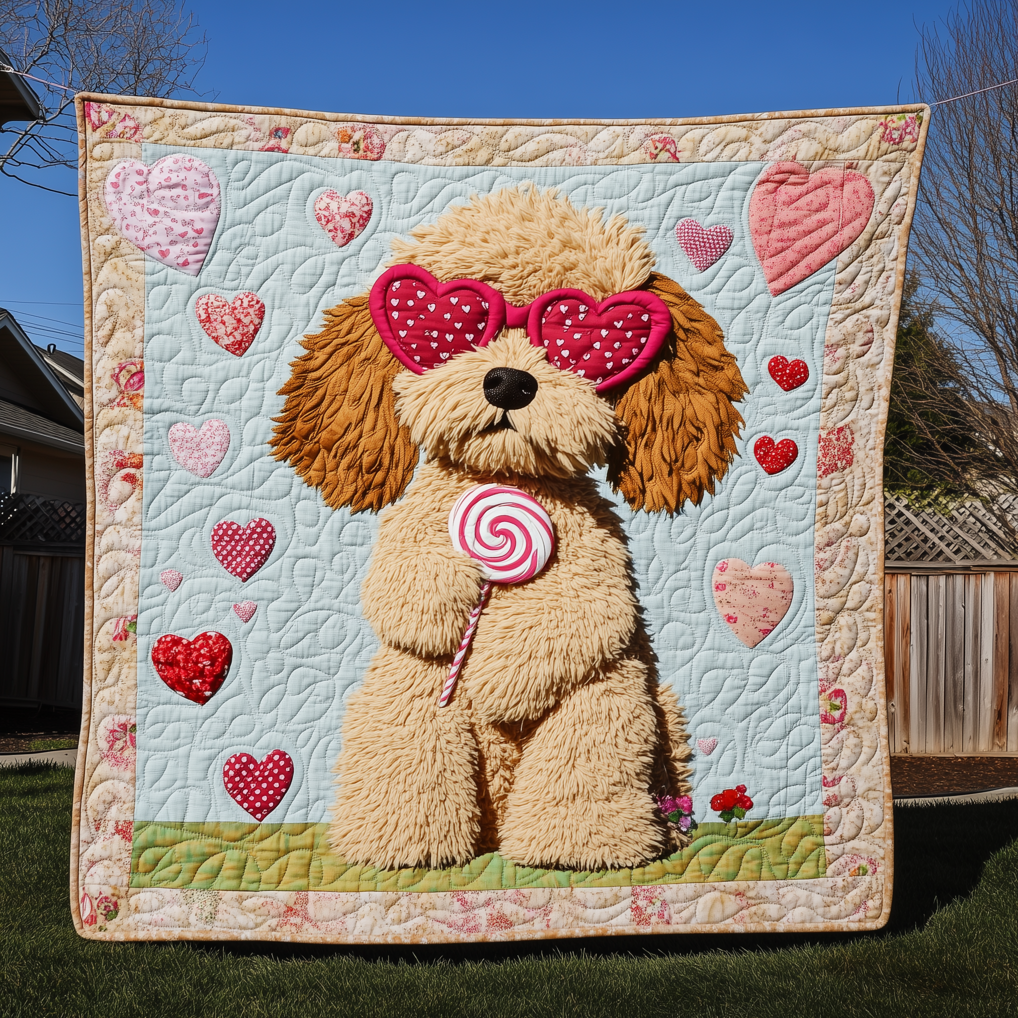 Goldendoodle Coquette Quilted Blanket GFTOTL2009