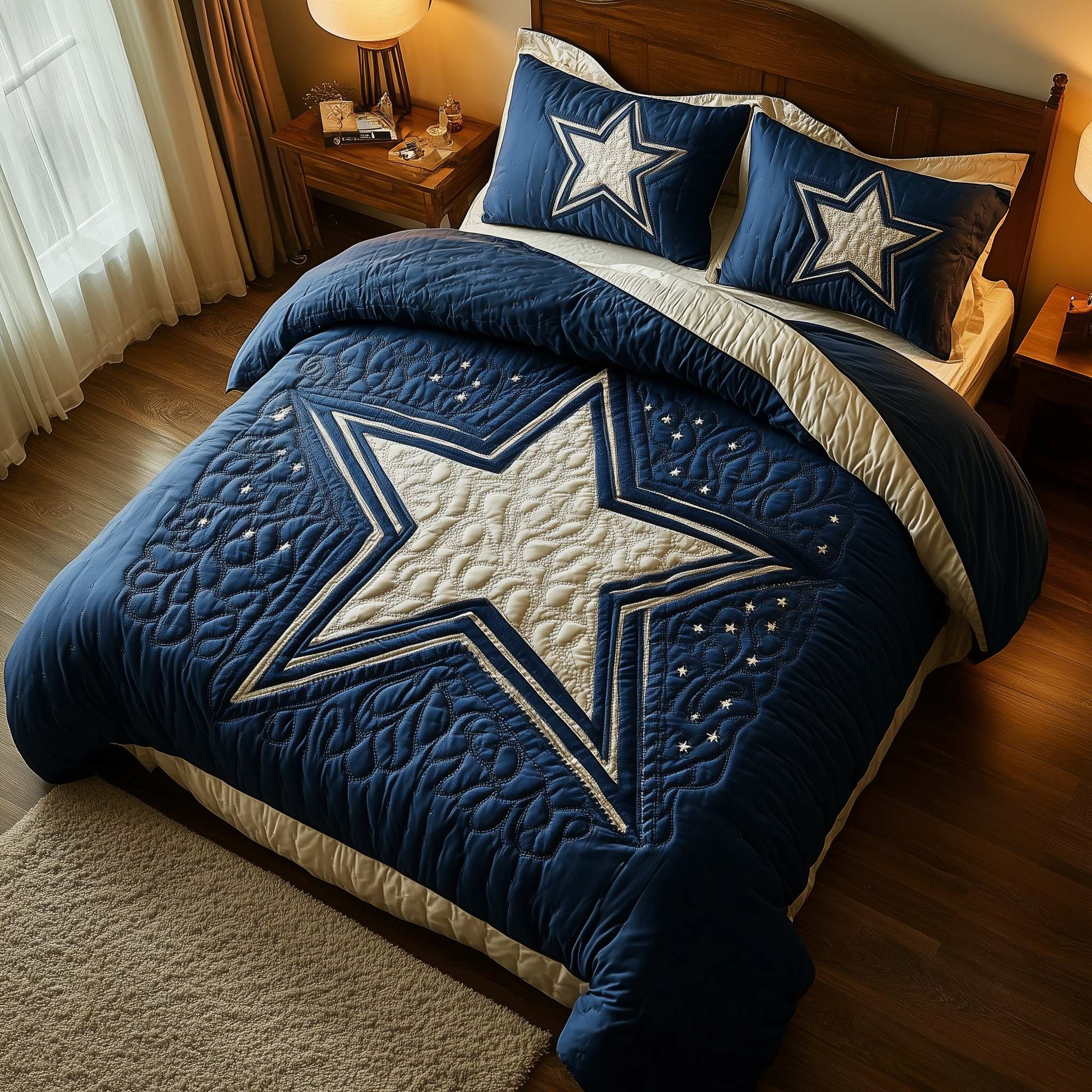 Cowboy Star 3-Piece Quilted Bedding Set GFTOTL2079