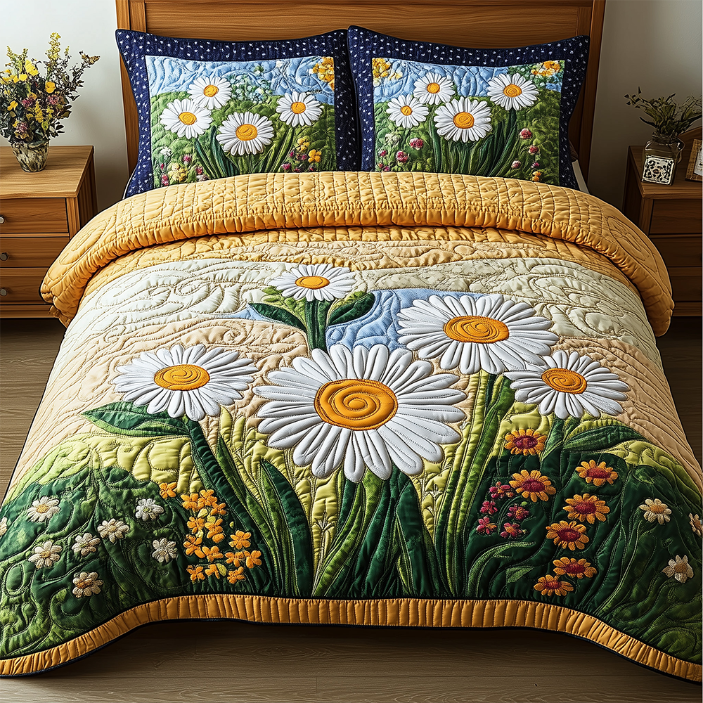 Daisy Garden 3-Piece Quilted Bedding Set GFTOTL2234