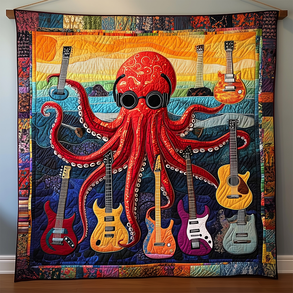 Octopus Guitar Quilted Blanket GFTOTL2293