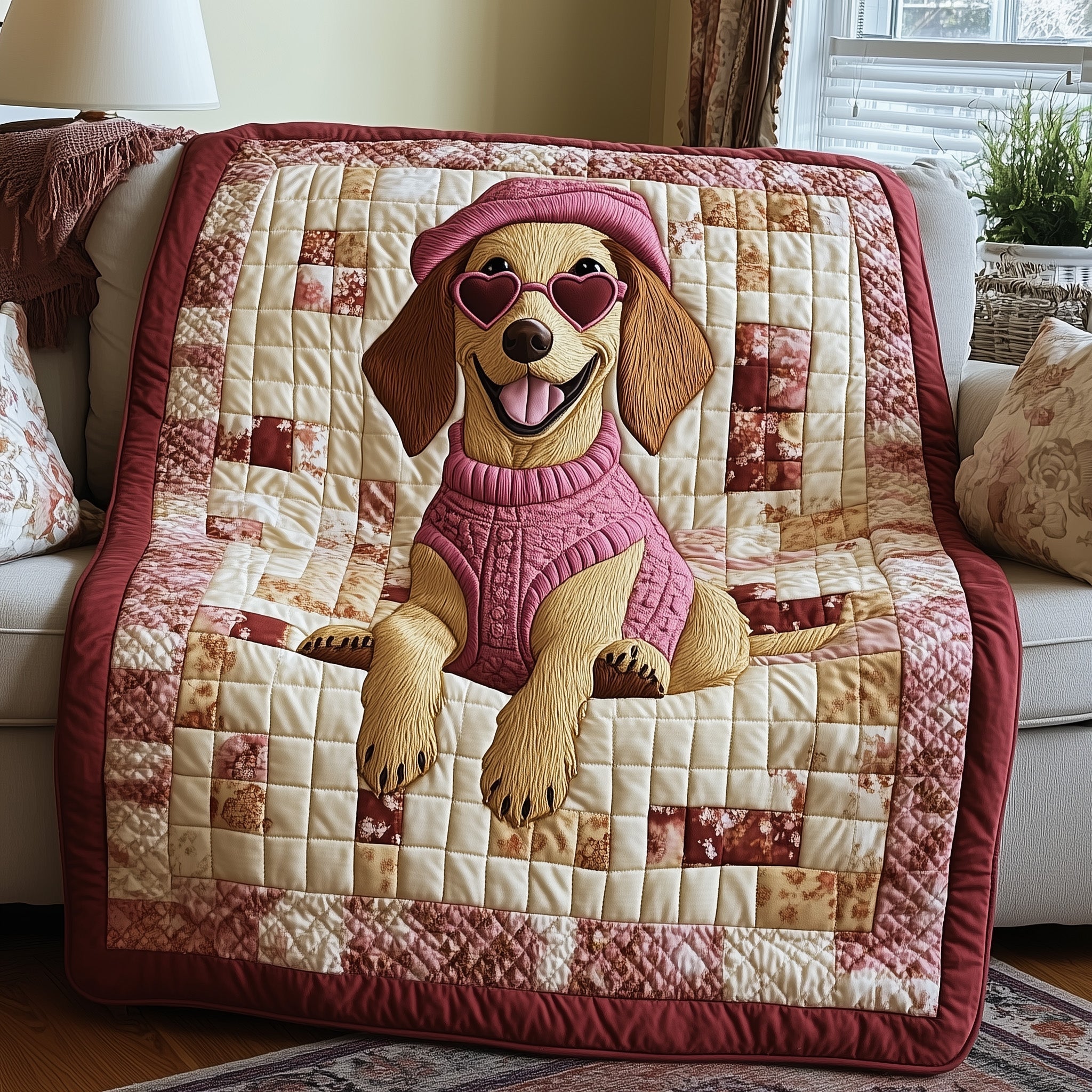 Sausage Dachshund Quilted Blanket GFTOTL2316
