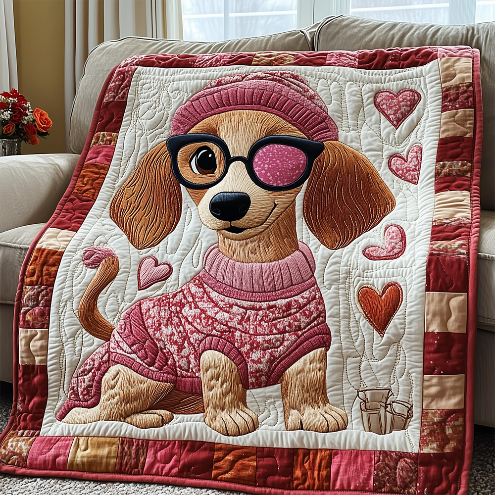 Sausage Dachshund Quilted Blanket GFTOTL2322