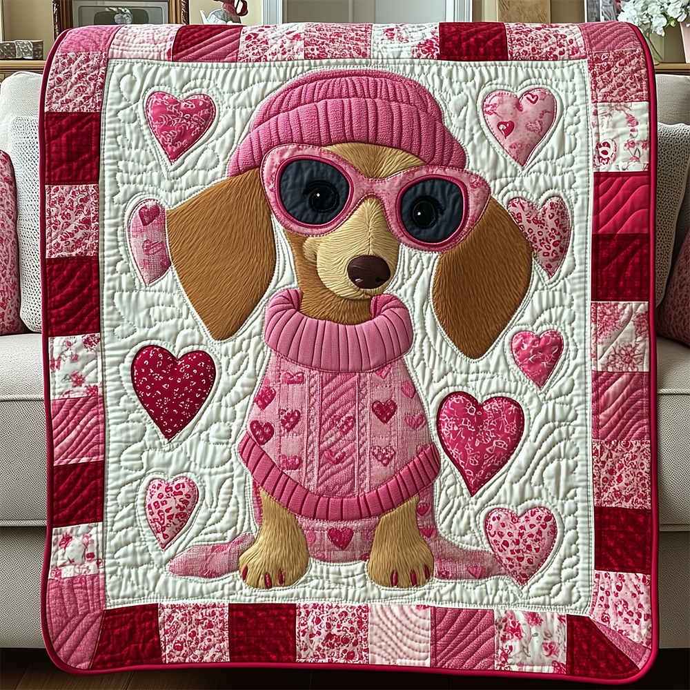 Sausage Dachshund Quilted Blanket GFTOTL2328