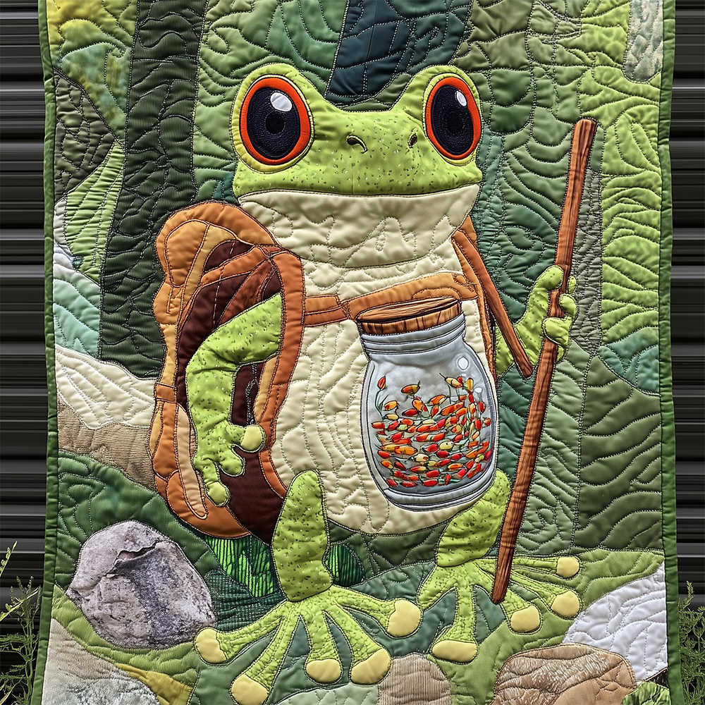 Hiking Frog Quilted Blanket GFTOTL2344