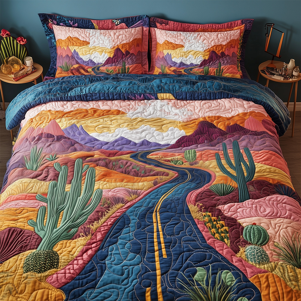 Desert Highway 3-Piece Quilted Bedding Set GFTOTL2355