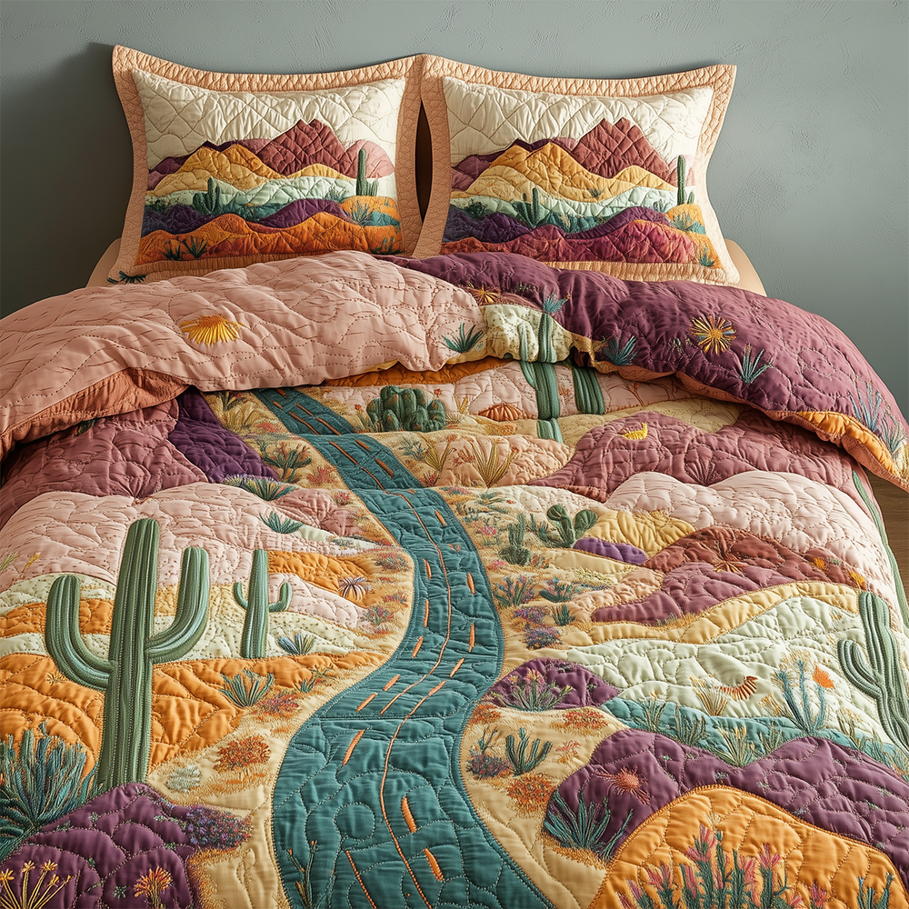 Desert Highway 3-Piece Quilted Bedding Set GFTOTL2363