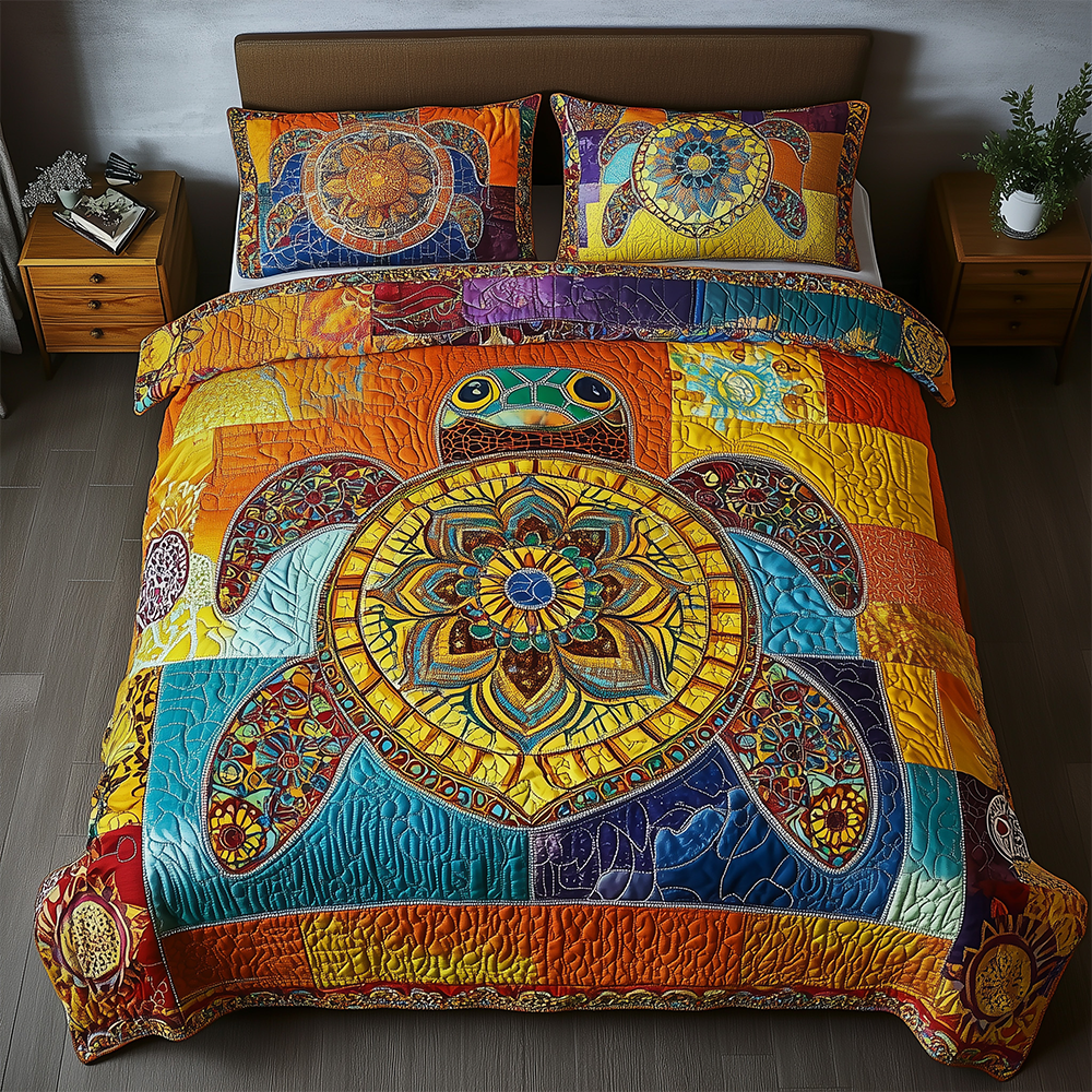 Awakening of the Sea Turtle 3-Piece Quilted Bedding Set GFTOTL2441