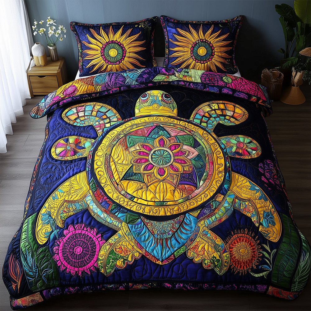 Awakening of the Sea Turtle 3-Piece Quilted Bedding Set GFTOTL2444