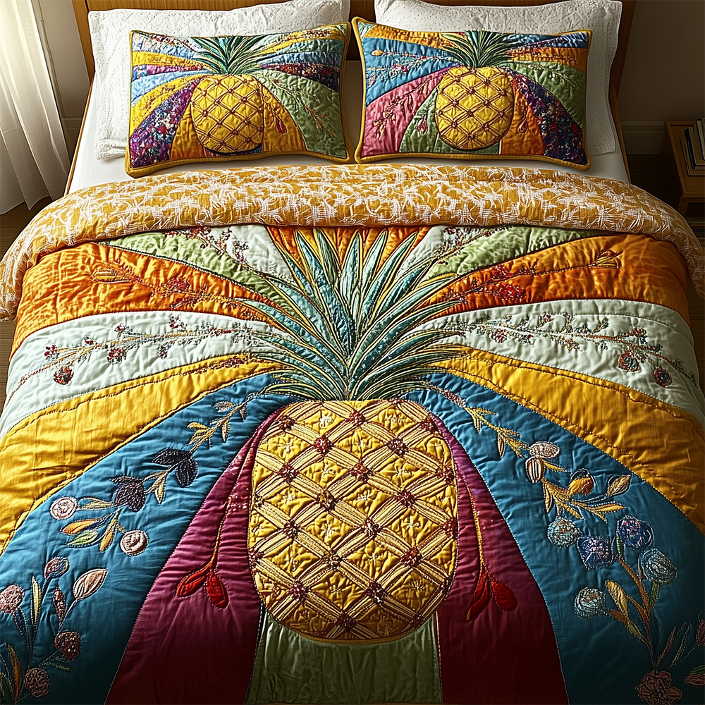 Pineapple 3-Piece Quilted Bedding Set GFTOTL2475