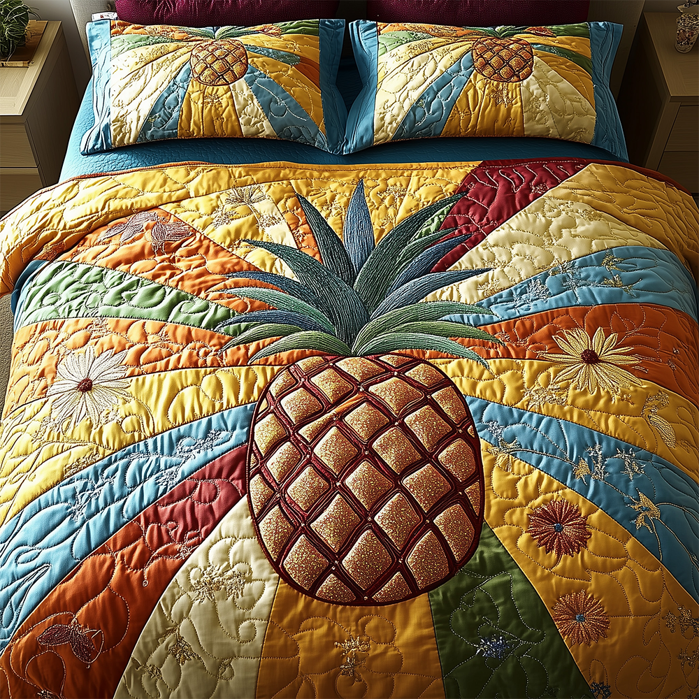 Pineapple 3-Piece Quilted Bedding Set GFTOTL2477